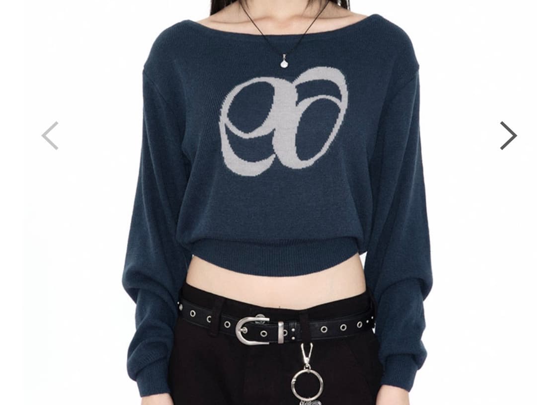 애즈온 BOAT NECK KNIT 블루그린 상품이미지1