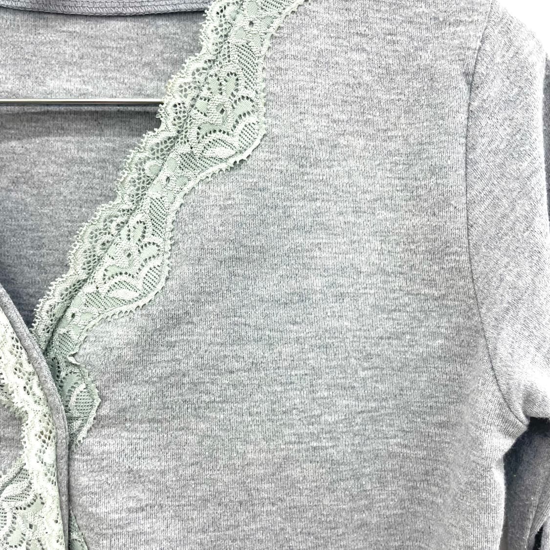 Grey lace three-quarter sleeve cardigan 상품이미지3