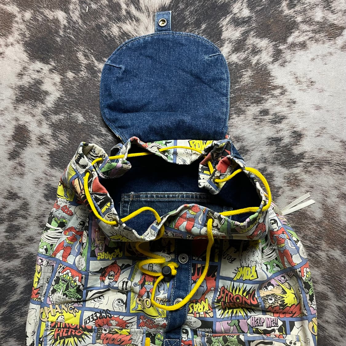 빈티지 카툰 프린팅 백팩 상품이미지4