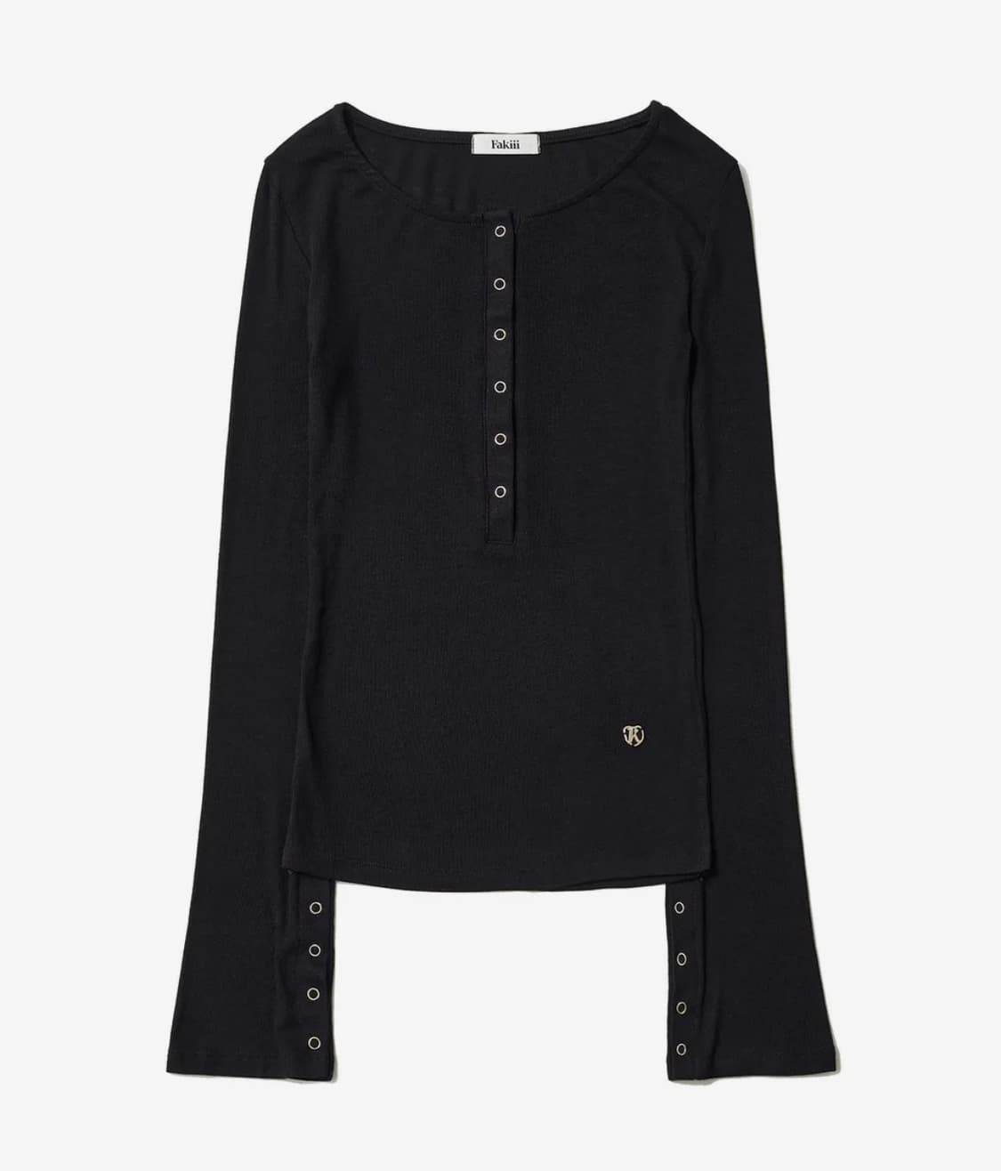 Fakiii Button Bell Line Knit_Black 상품이미지1