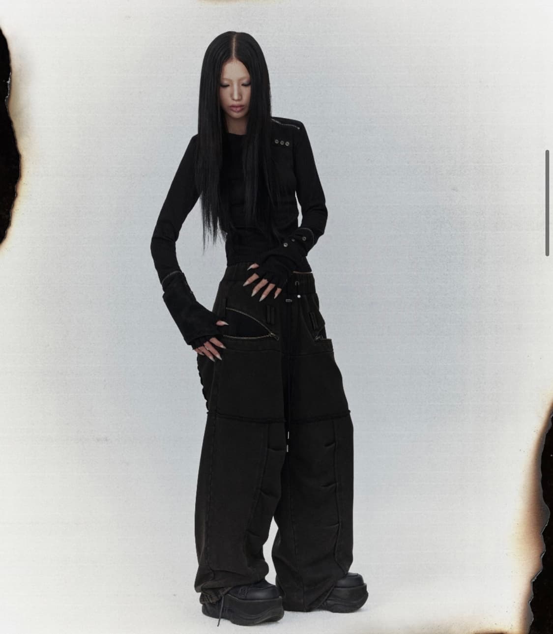 보니앤키예 Distressed Seam Zipper Pants 1size 상품이미지3