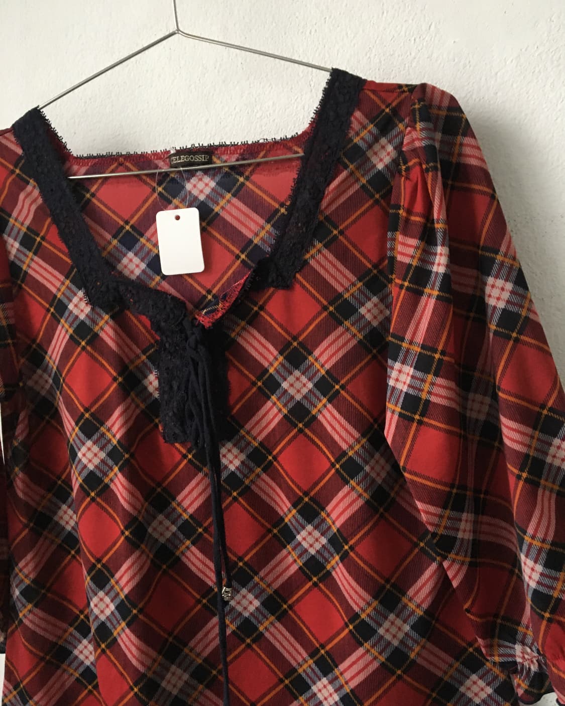 Check pattern blouse 상품이미지3