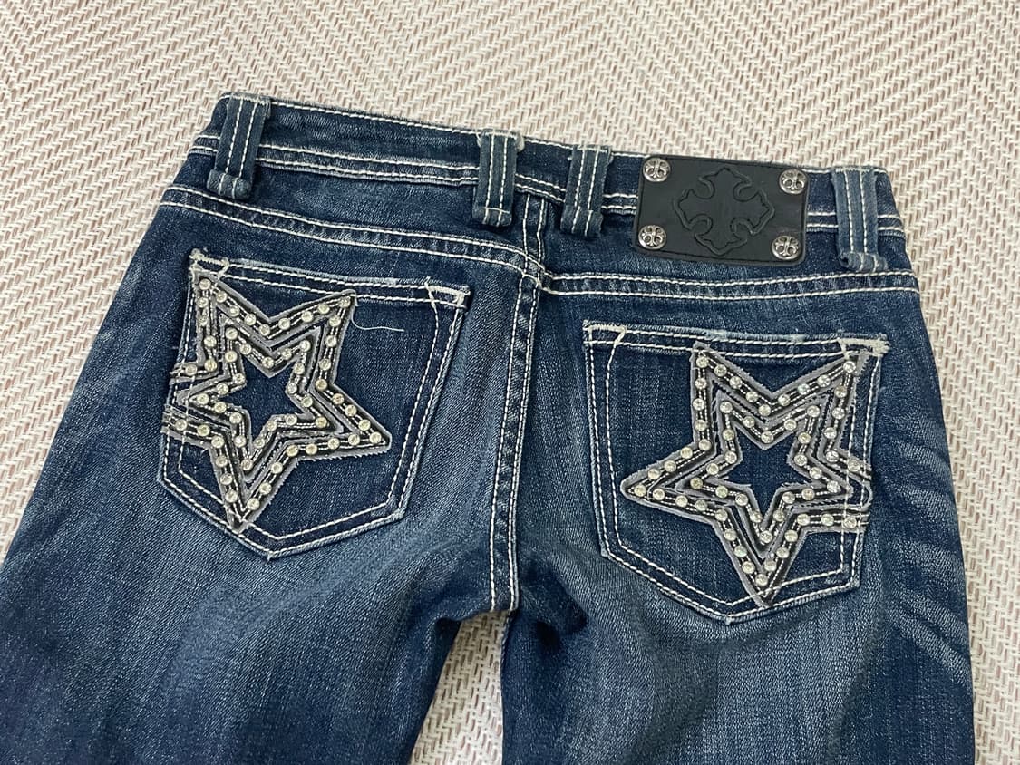 Miss me 미스미 별 스톤 자수 플레어 데님 팬츠 goa J03564 상품이미지4