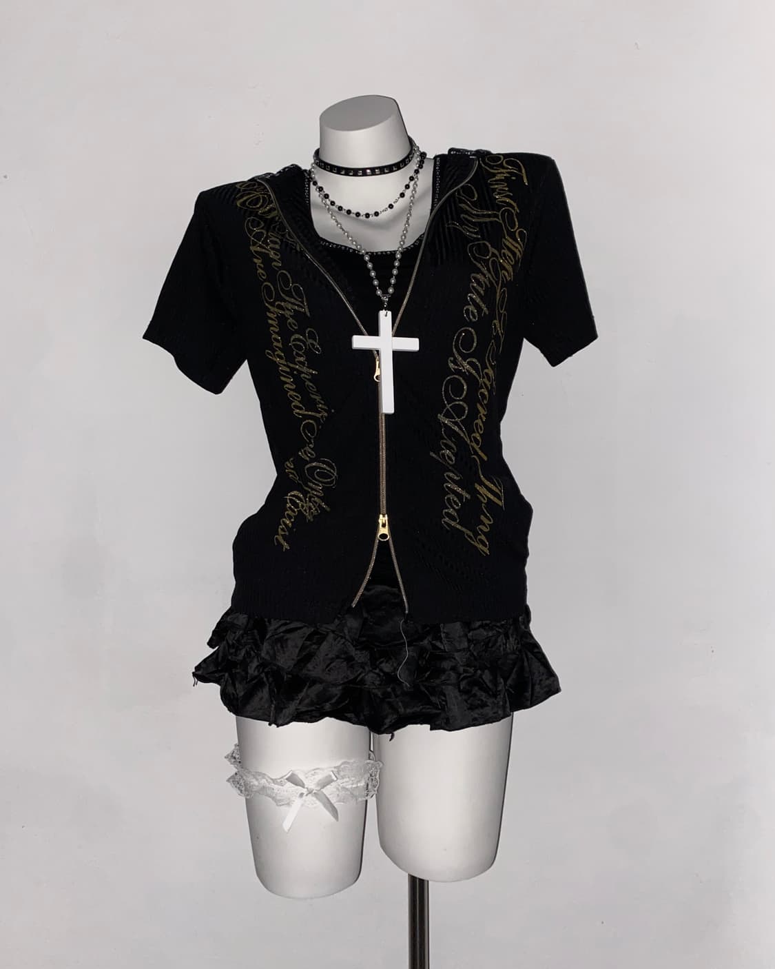 Gothic Gold punk 2-Way Hoodie 상품이미지2