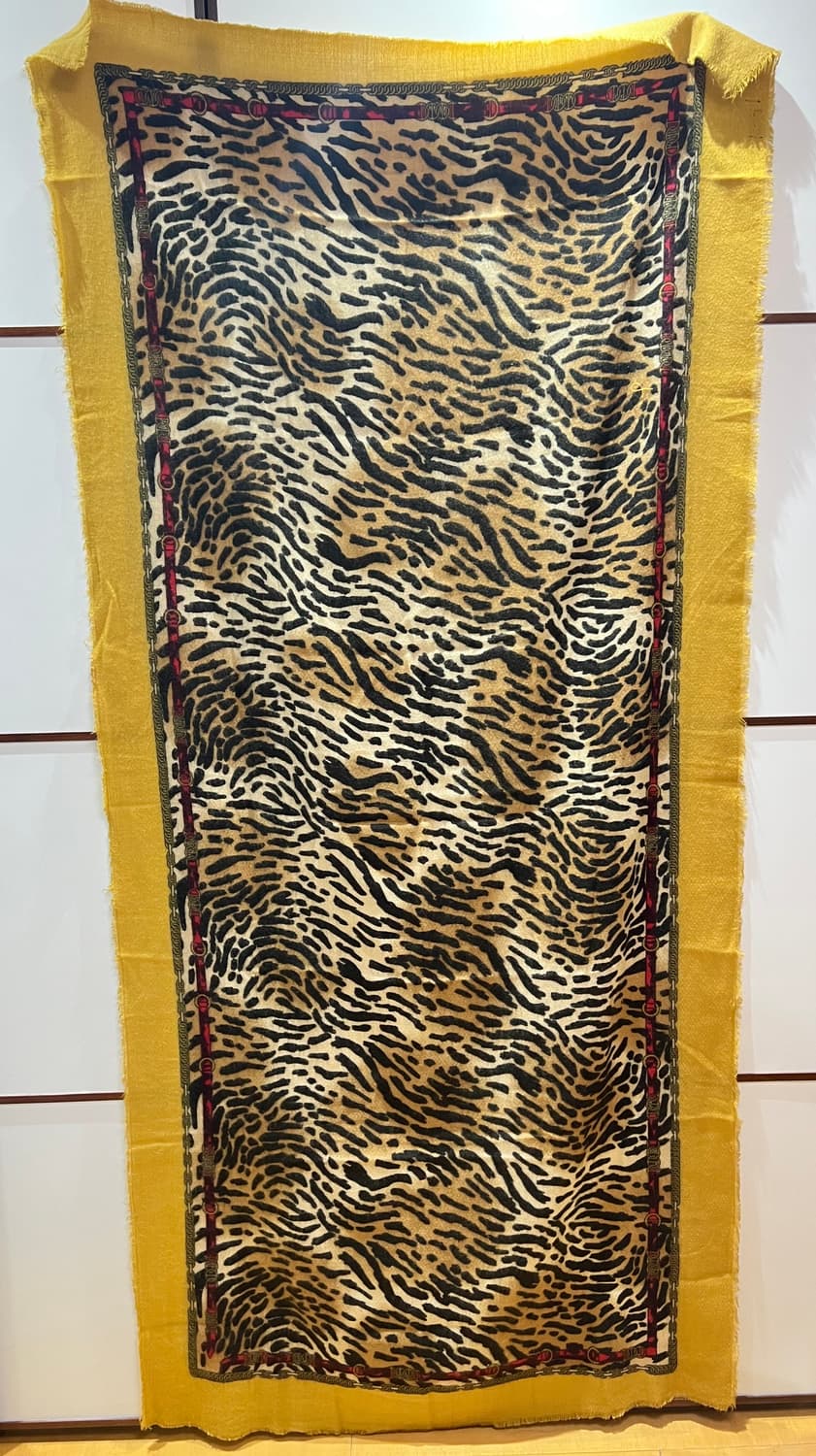 자라(ZARA) 애니멀 패턴 체인 머스타드 스카프 숄 상품이미지5