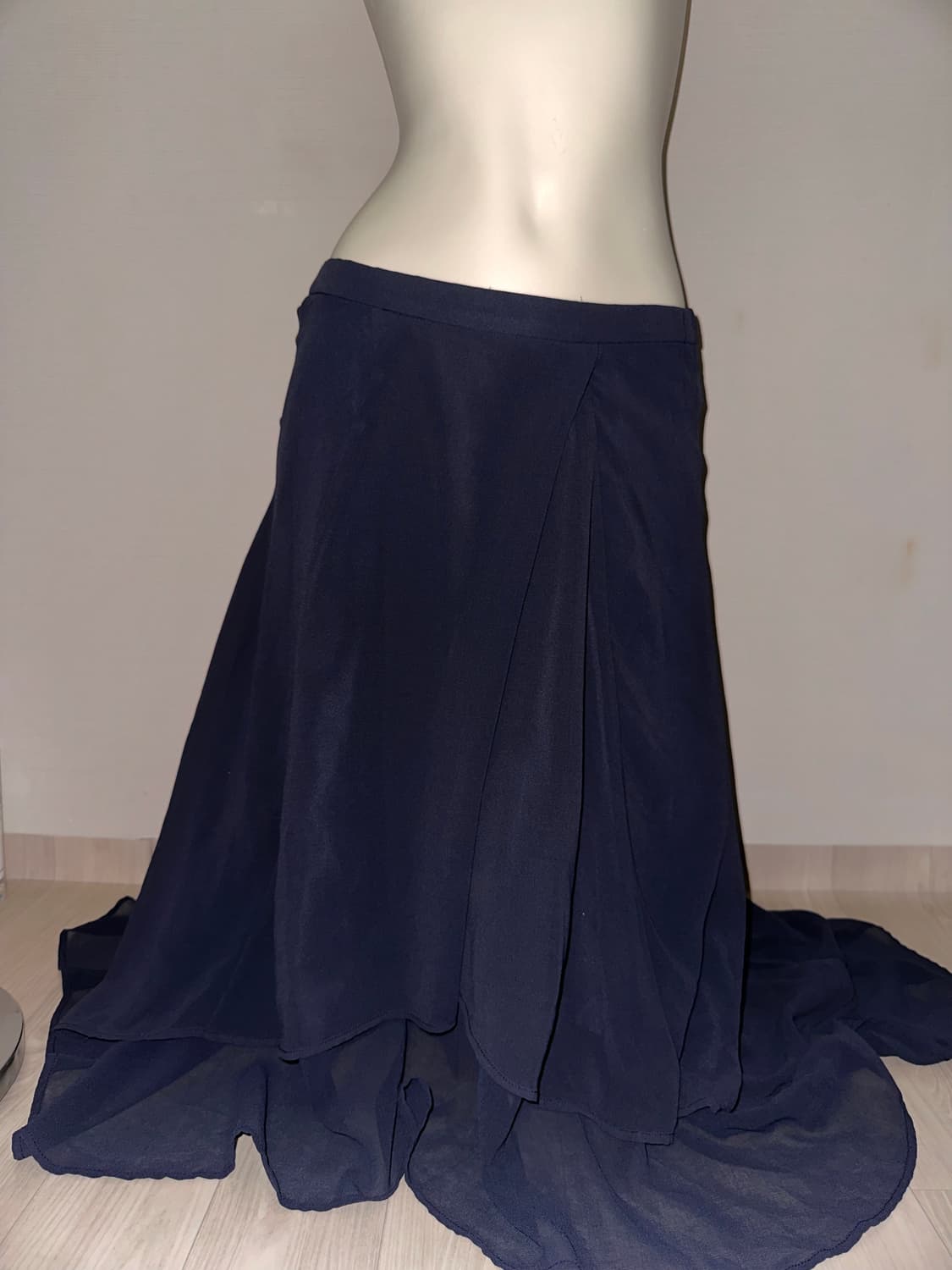 빈티지 레이어드 언발란스 롱 스커트 상품이미지2