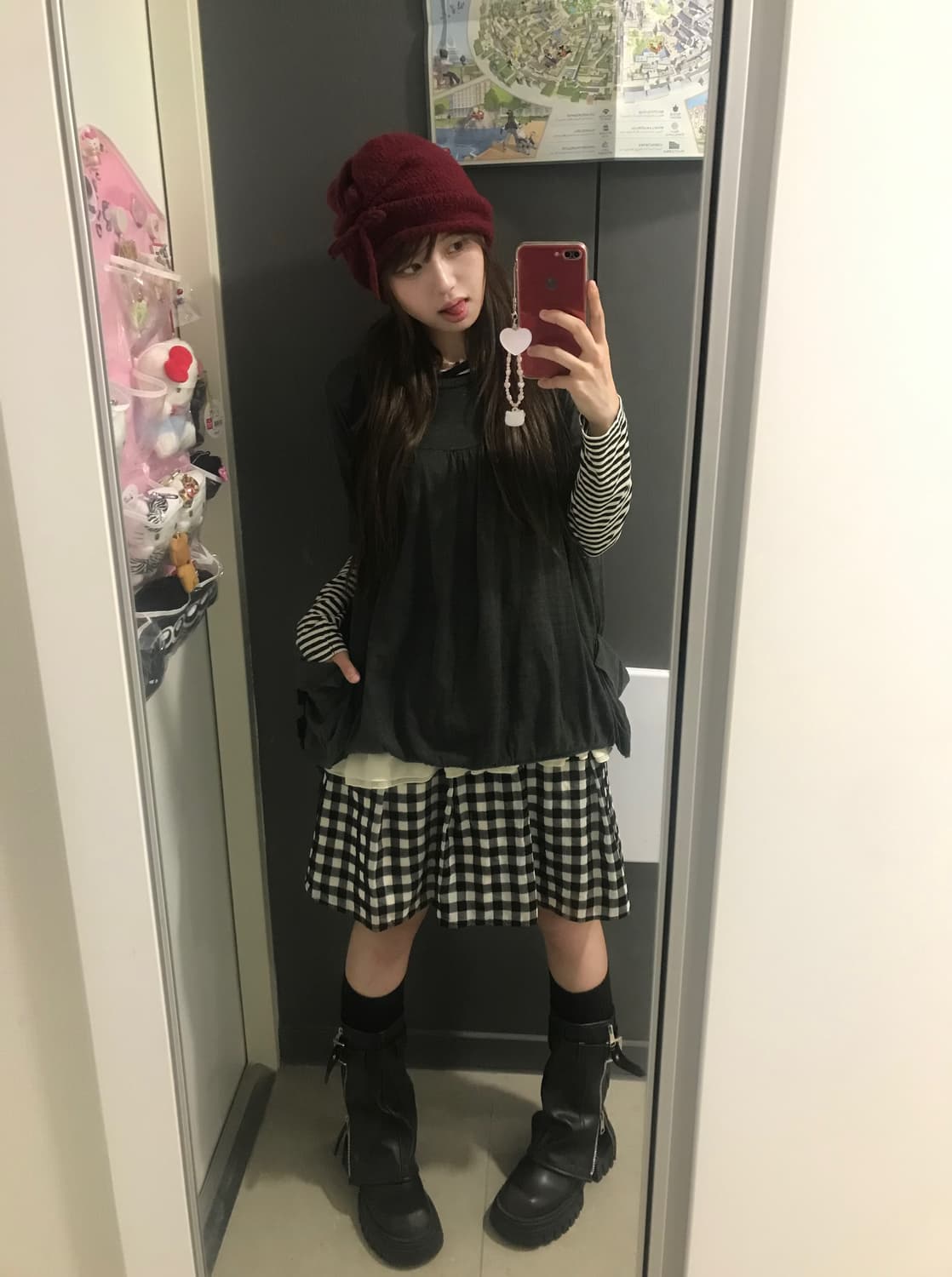빈티지 데일리 쇼콜라 펑크 블랙 트렌치 코디세트 상품이미지3