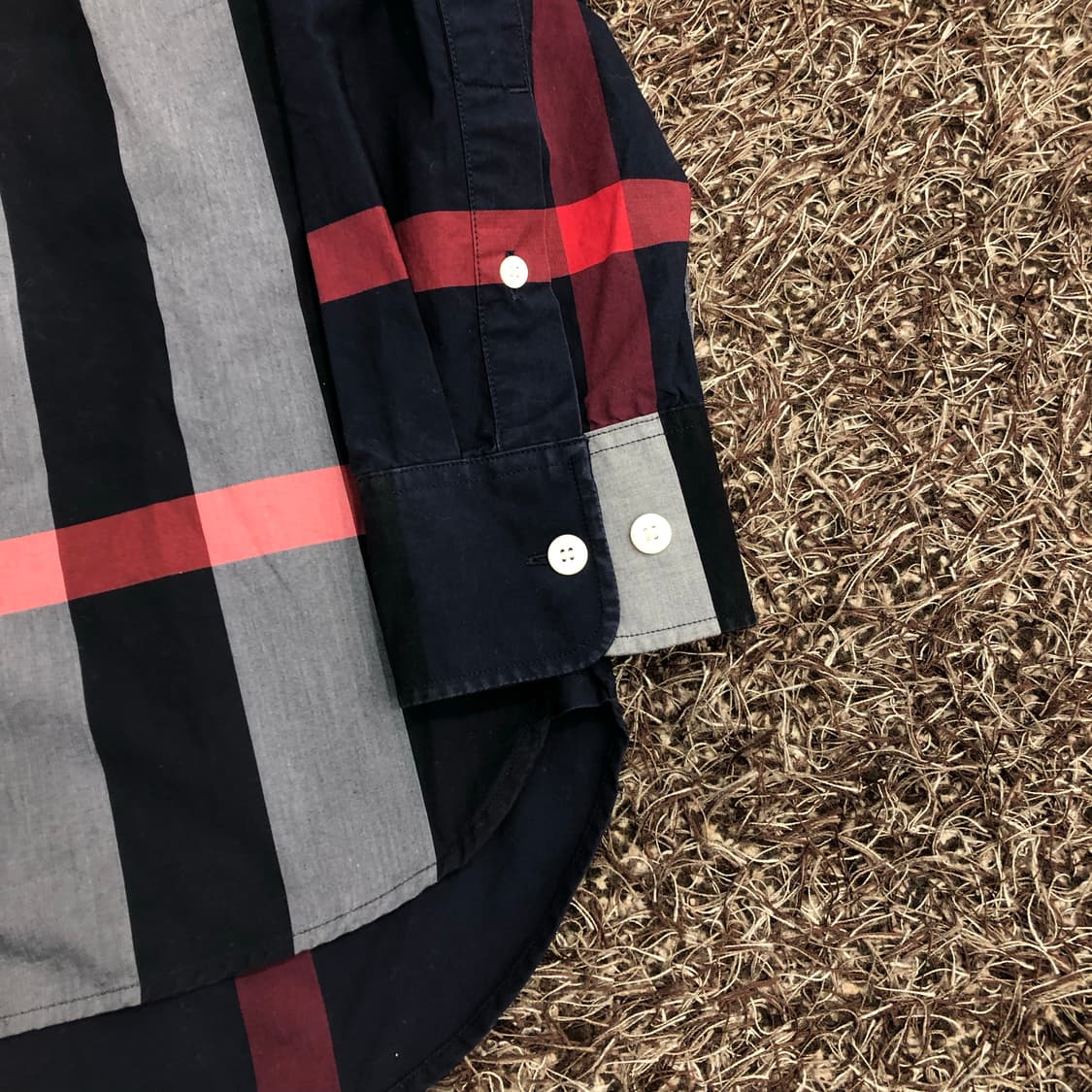 버버리 체크 코튼 셔츠 상품이미지3