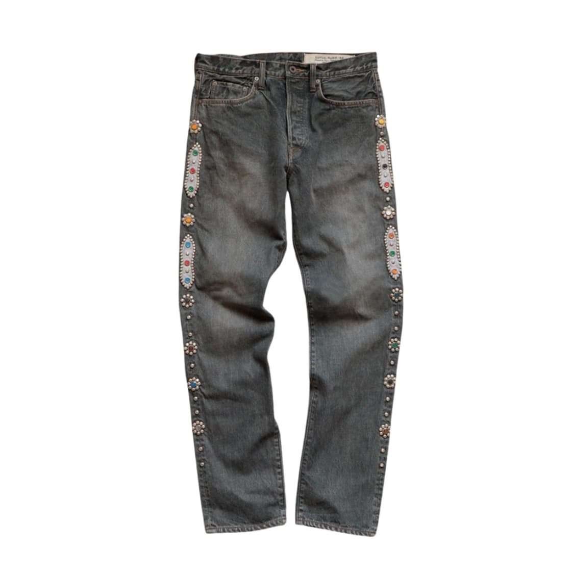 캐피탈 14온즈 데님 5P 몽키 시스코 잼스톤 팬츠 블랙 상품이미지1