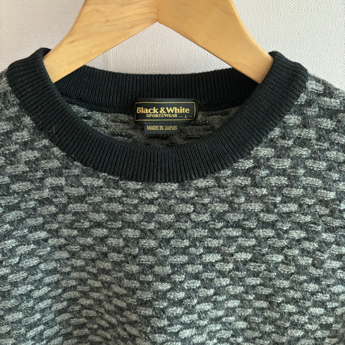 블랙앤화이트 골프 니트 95 163 일본 수입 정품 패턴 상품이미지2