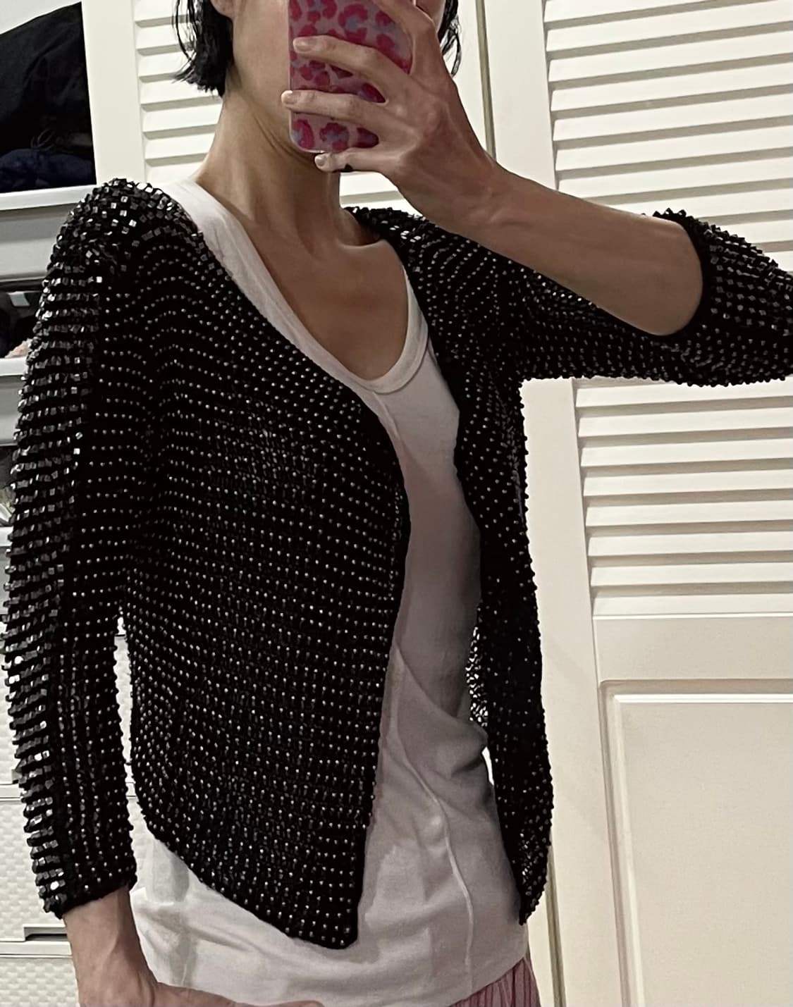 SISLEY 시슬리 스터드 비즈 가디건/블랙 상품이미지9