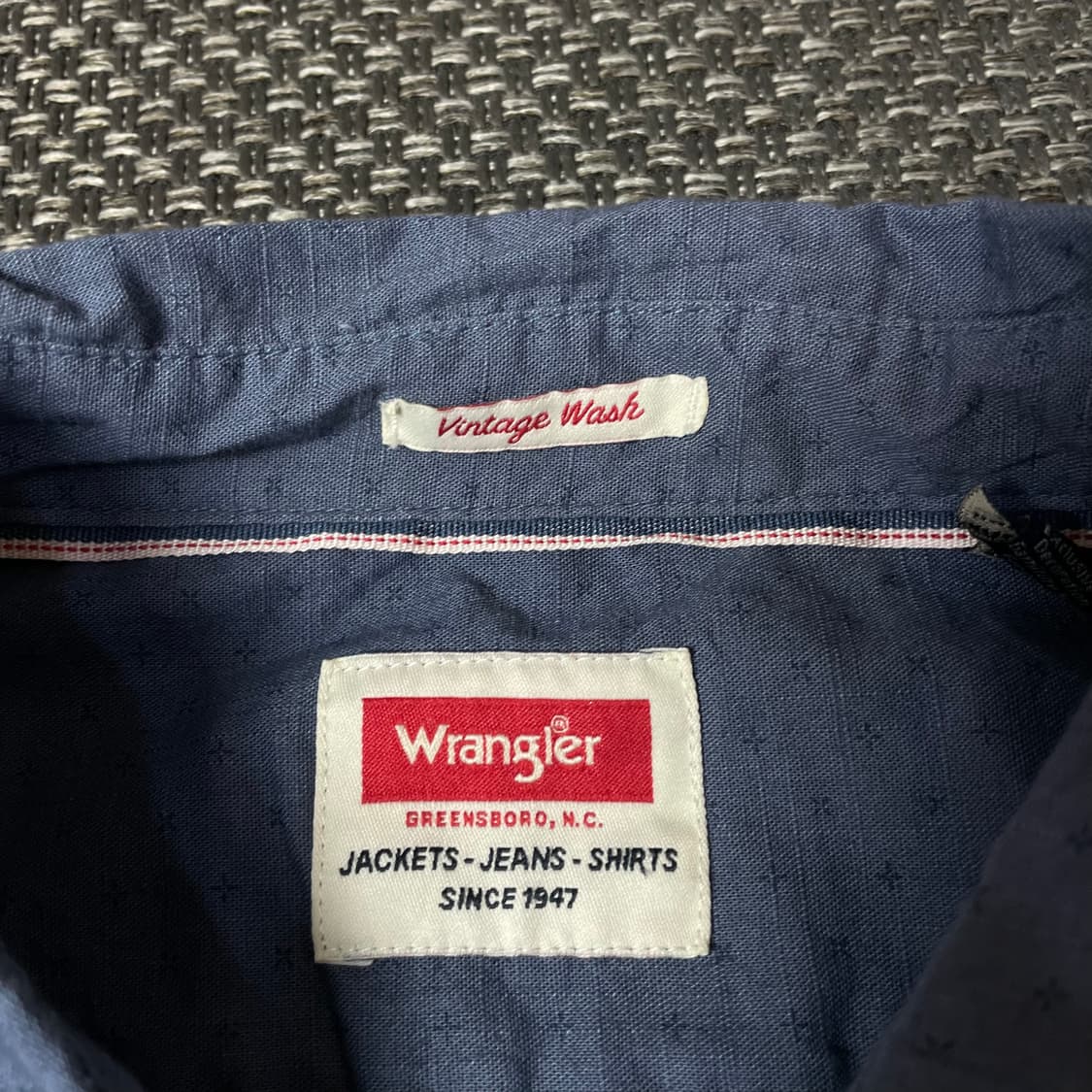 랭글러 애쉬블루 마이크로 패턴 원포켓 긴팔 셔츠 2XL 상품이미지4