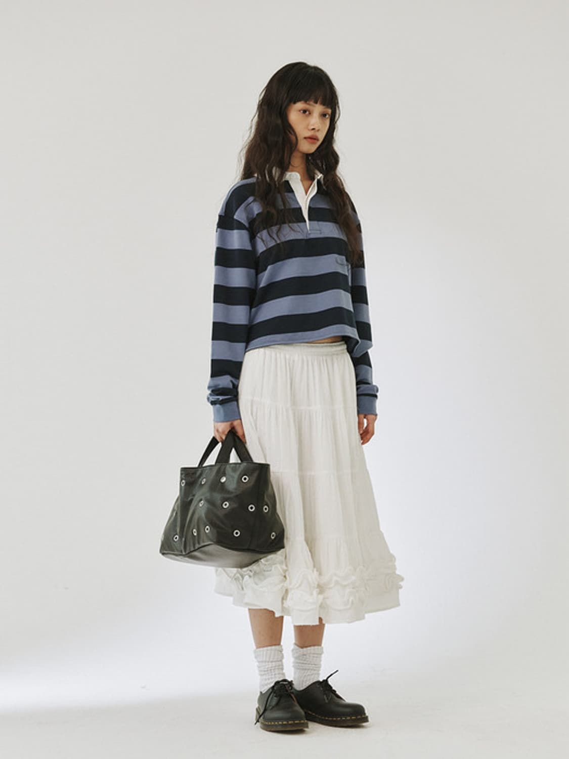 플리즈프로젝트 미들 프릴 스커트 화이트 상품이미지3