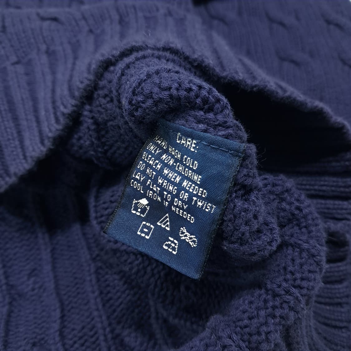 CK002 L 폴로 00s 케이블 화이트포니 네이비 니트스웨터 상품이미지5