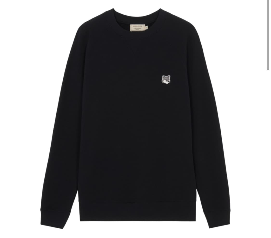 메종키츠네 그레이 폭스 헤드 패치 스웨트 셔츠 블랙 상품이미지1