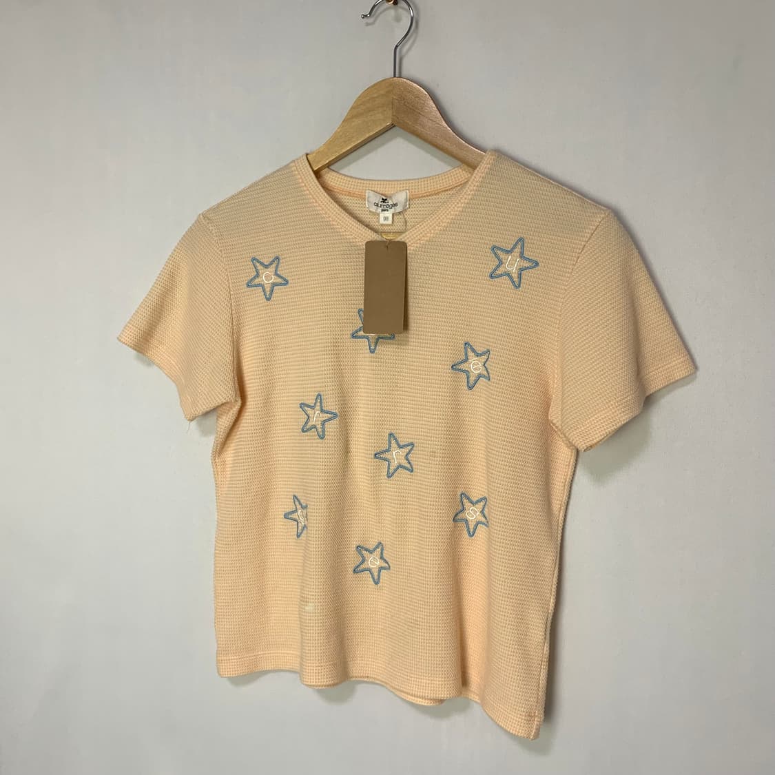 꾸레쥬 별 자수 빈티지 반팔 크롭 티셔츠 키즈사이즈 여성 핀터레스트 상품이미지3