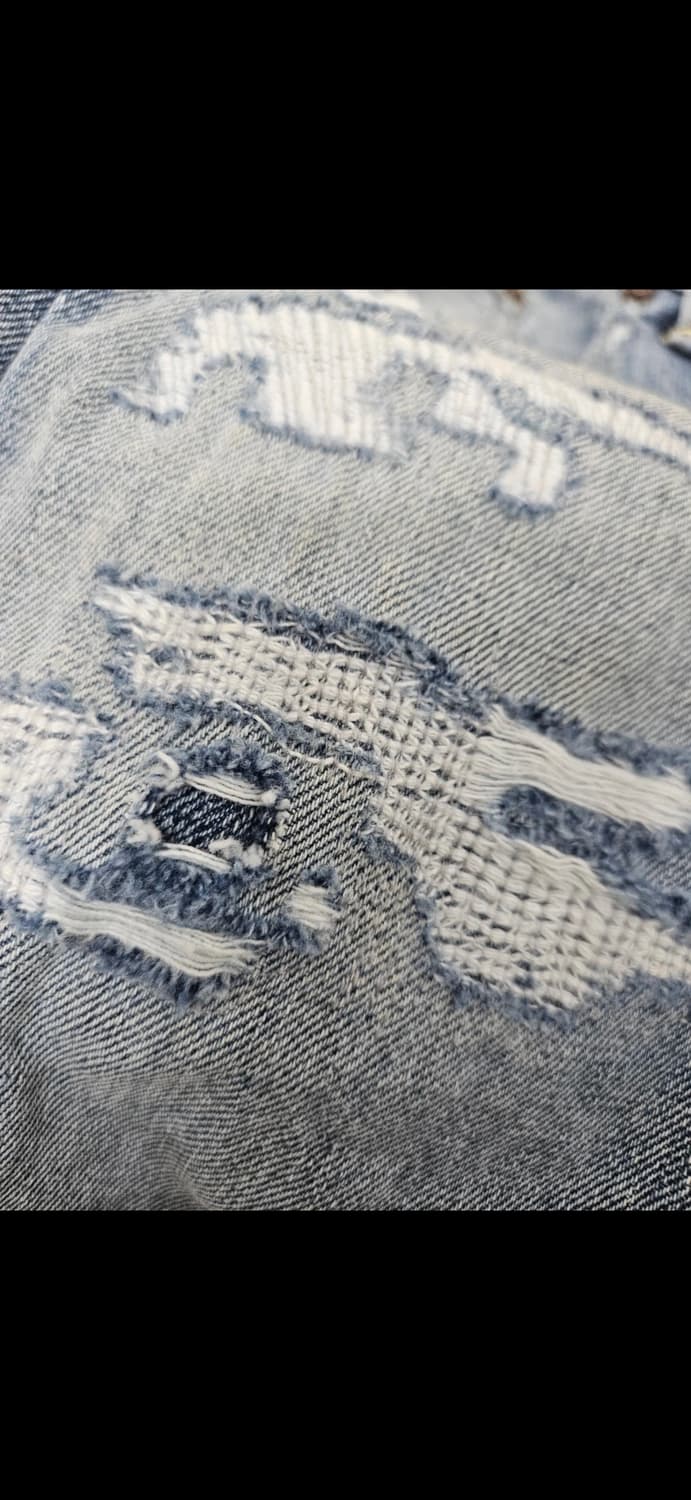 RRL 슬림핏 리페어 디스트로이드 데님 팬츠 32-32 상품이미지4