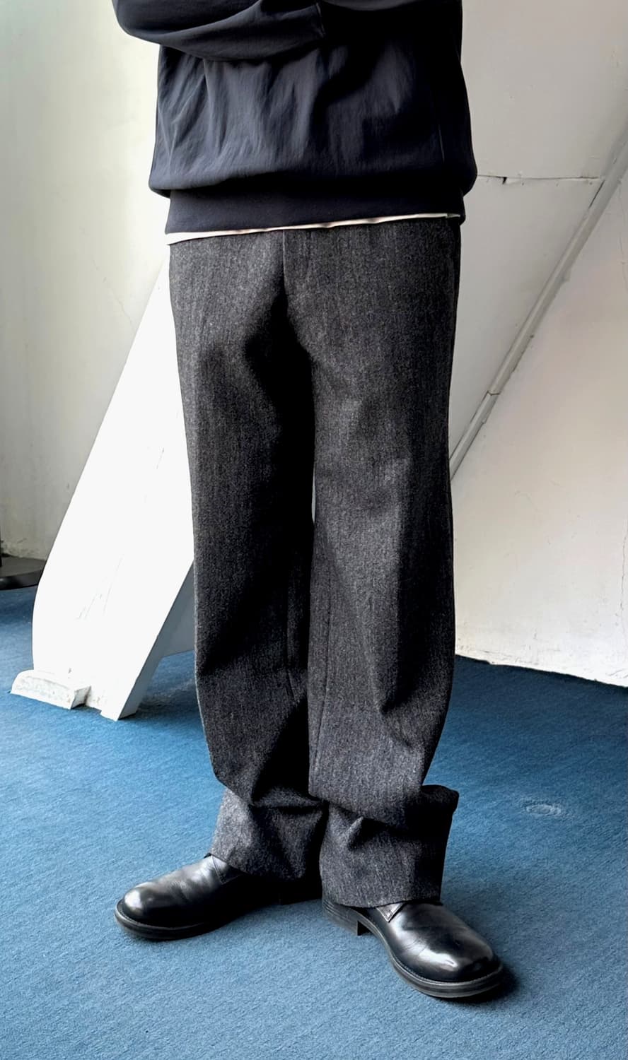 Tweed design no tuck straight slacks 상품이미지9