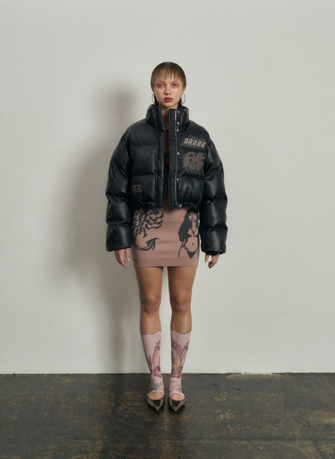 배디 레더 숏패딩 상품이미지3