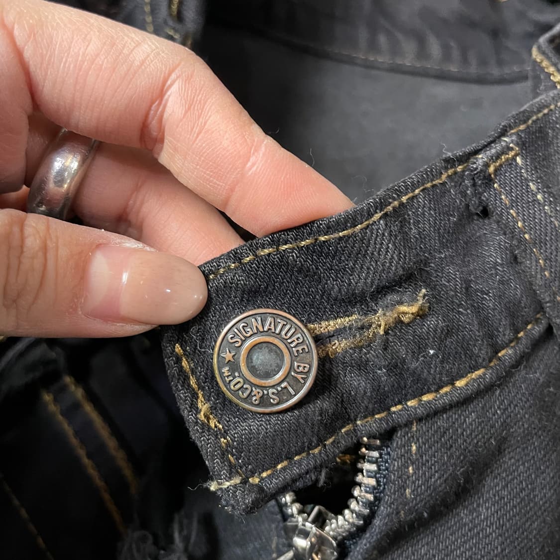 빈티지 흑청 커스텀 크롭 데님 자켓  상품이미지3