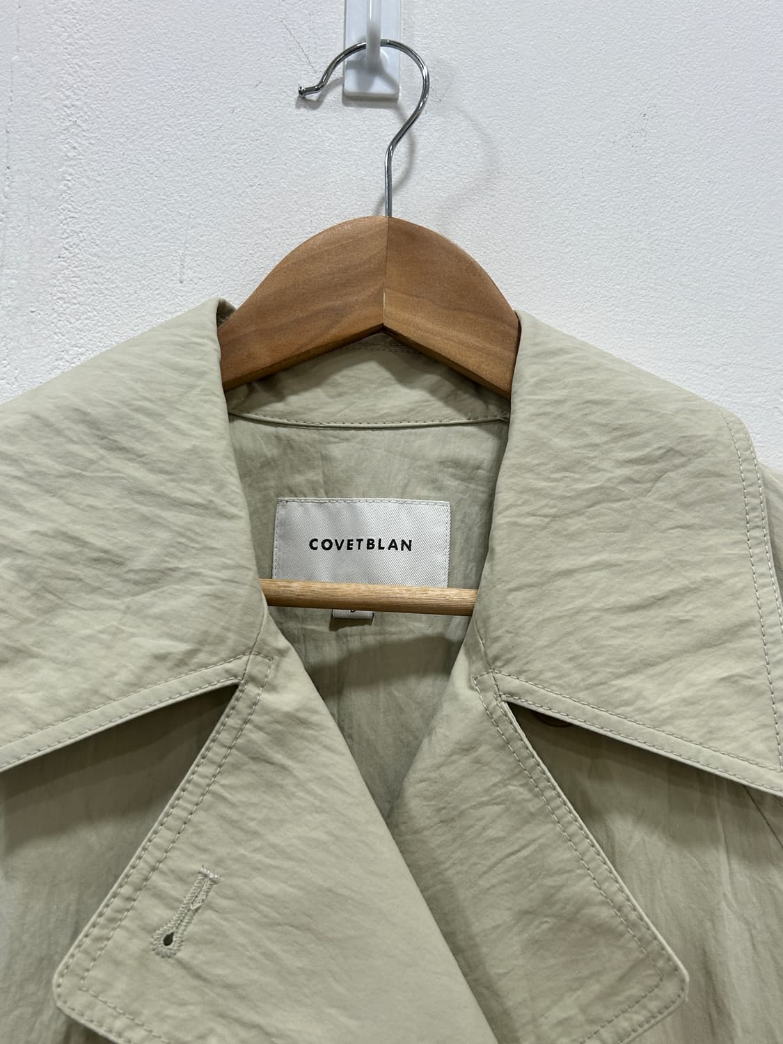 코벳블랑 바스락 오버핏 더블 버튼 숏 트렌치코트 자켓 상품이미지2