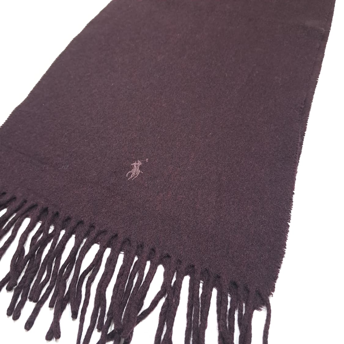 MX484 폴로 00s 이태리판 울 포니자수 다크버건디 머플러 목도리 상품이미지3