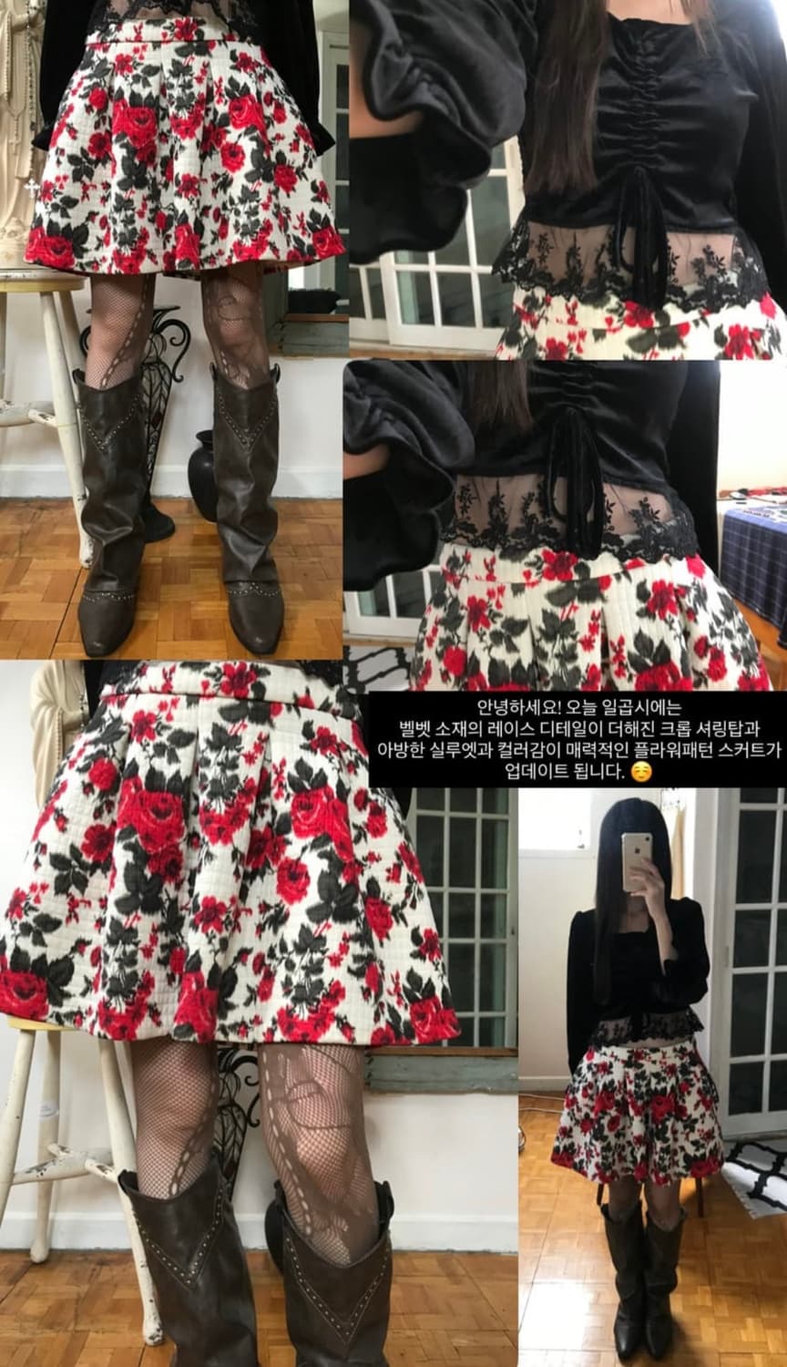 vintage velvet lace top 상품이미지7