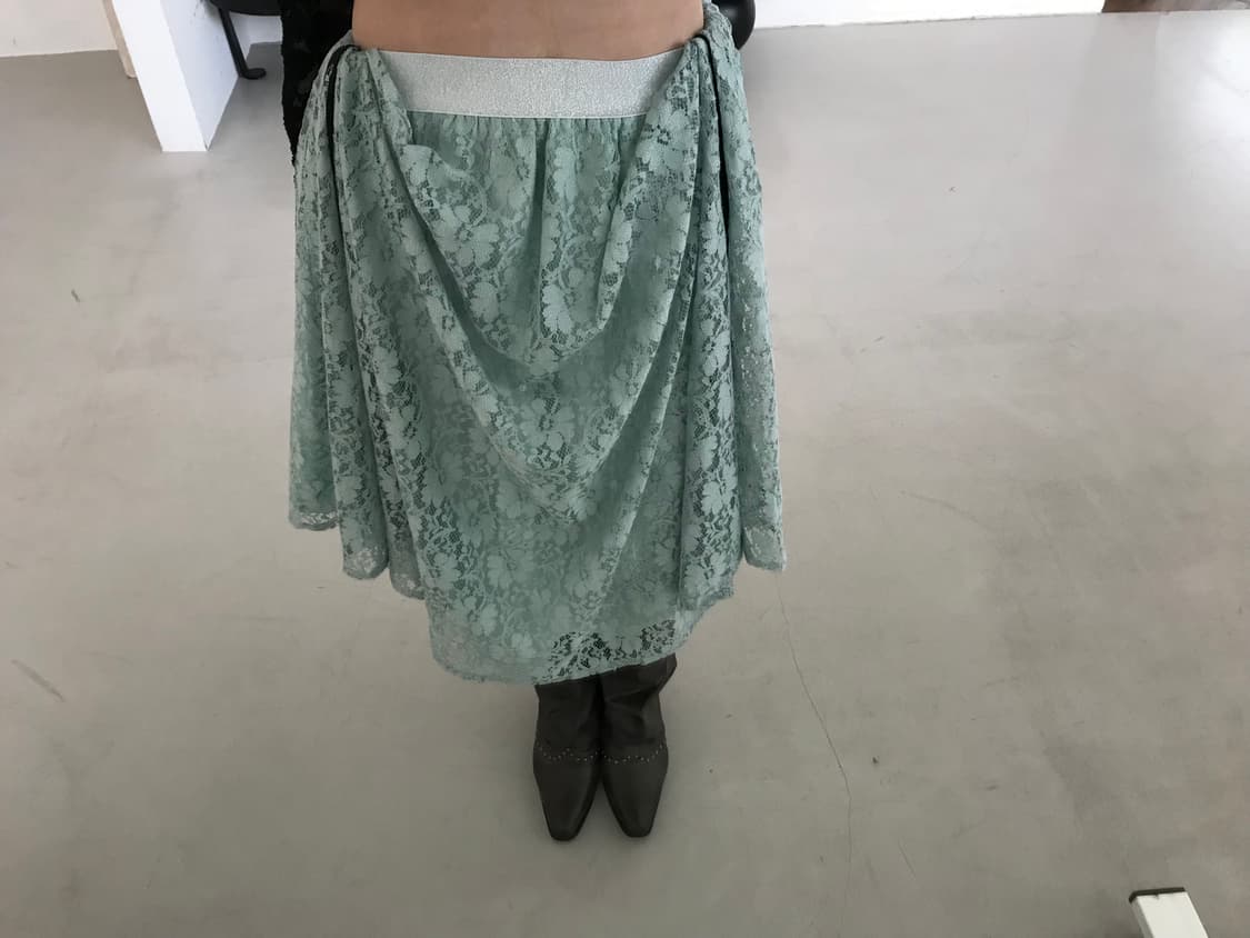 vintage mint lace skirt 상품이미지3