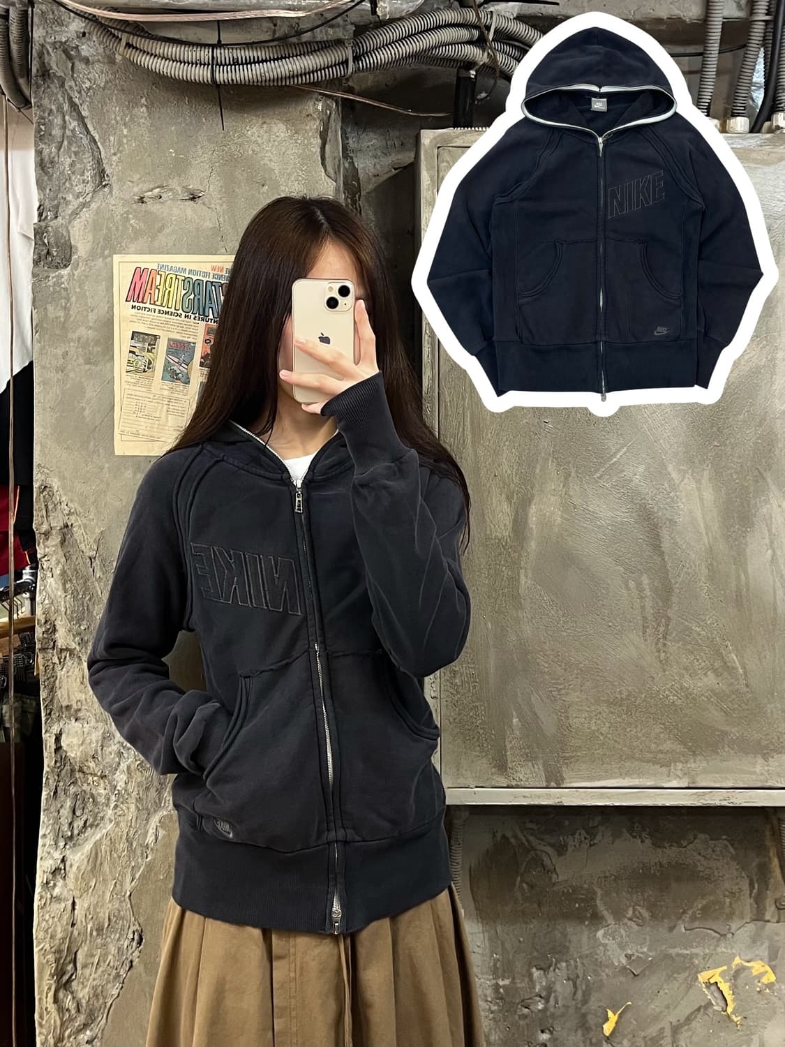 나이키 후드집업 블랙 M #csz653 상품이미지1