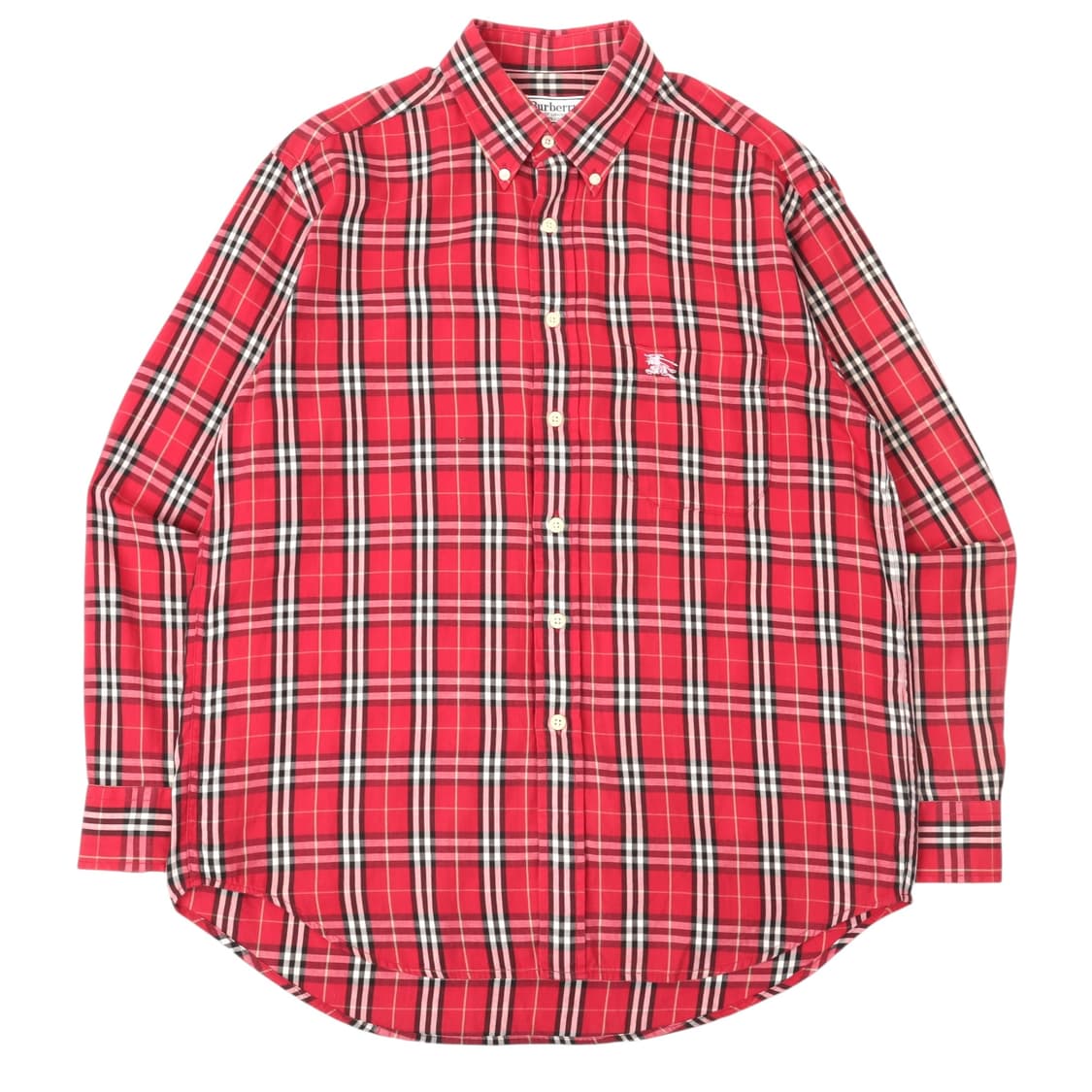 버버리 레드 핑크 노바체크 포켓 로고 셔츠 상품이미지1