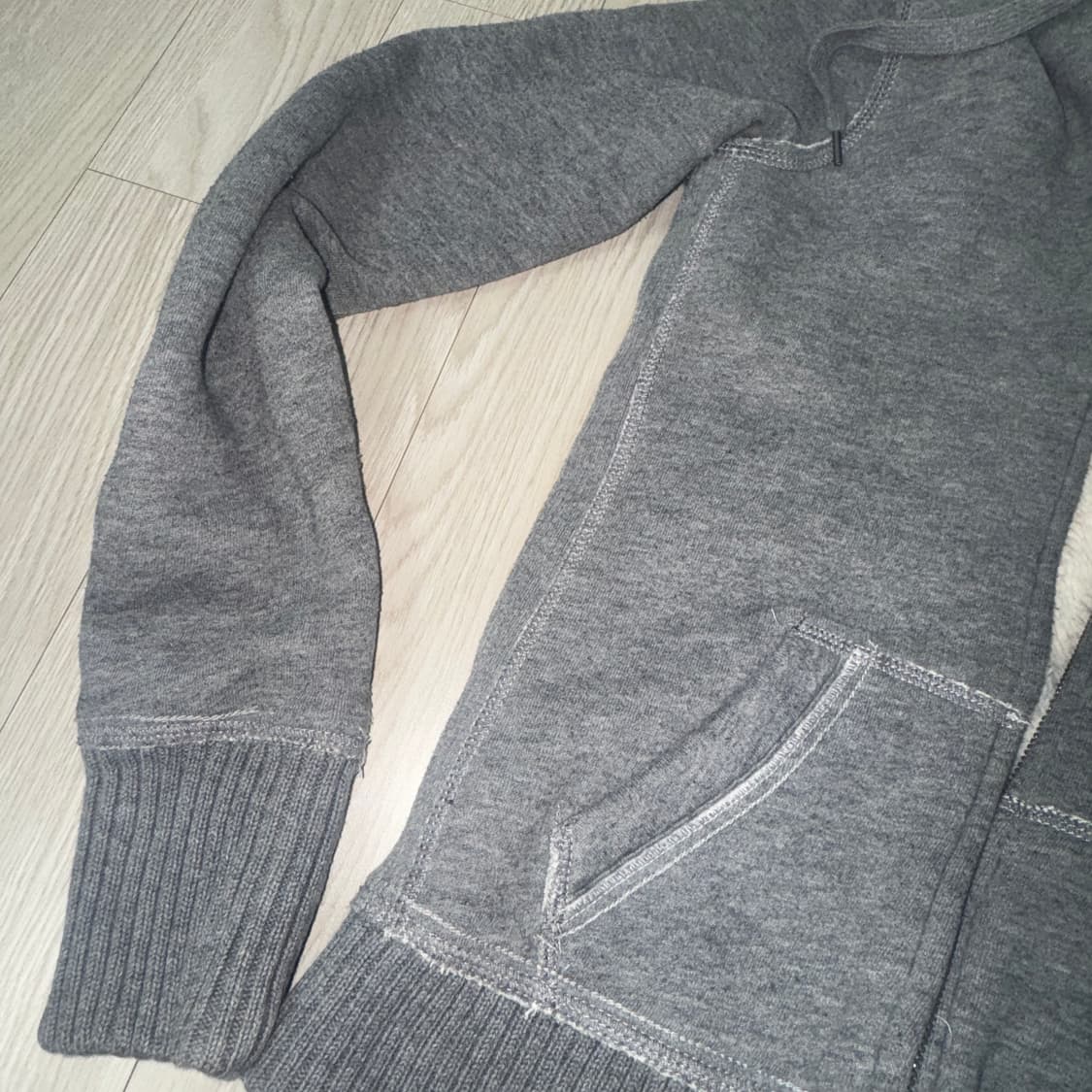 아베크롬비 딱붙핏 양털 그레이 후드집업 상품이미지4