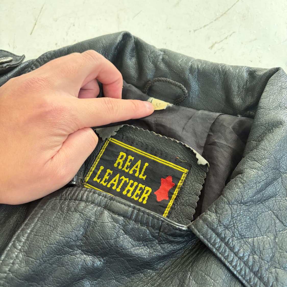 90S REAL LEATHER 빈티지 프린지 가죽자켓 M 상품이미지3