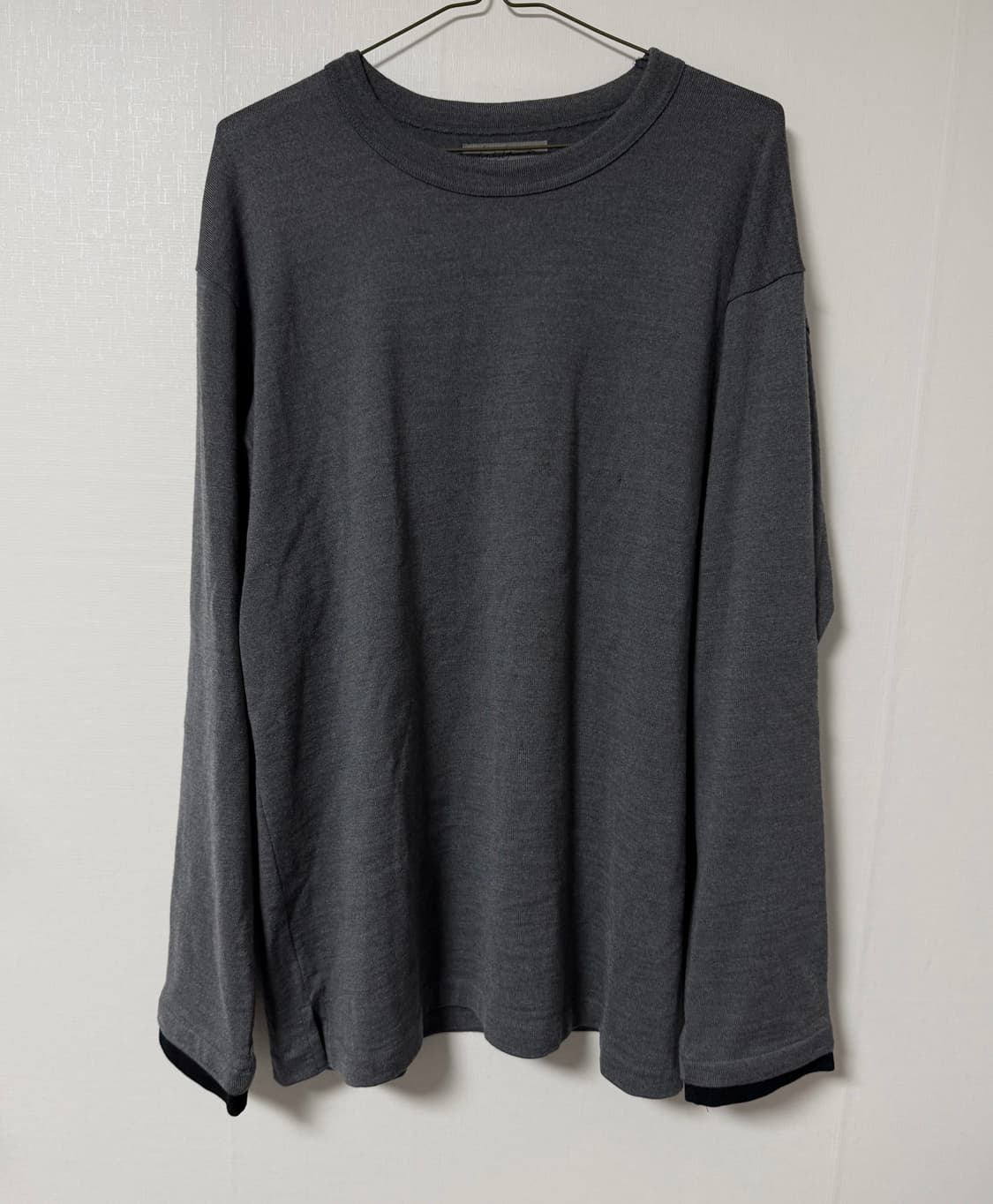 요지야마모토 뿌르옴므 레이어드 소매 니트 상품이미지1