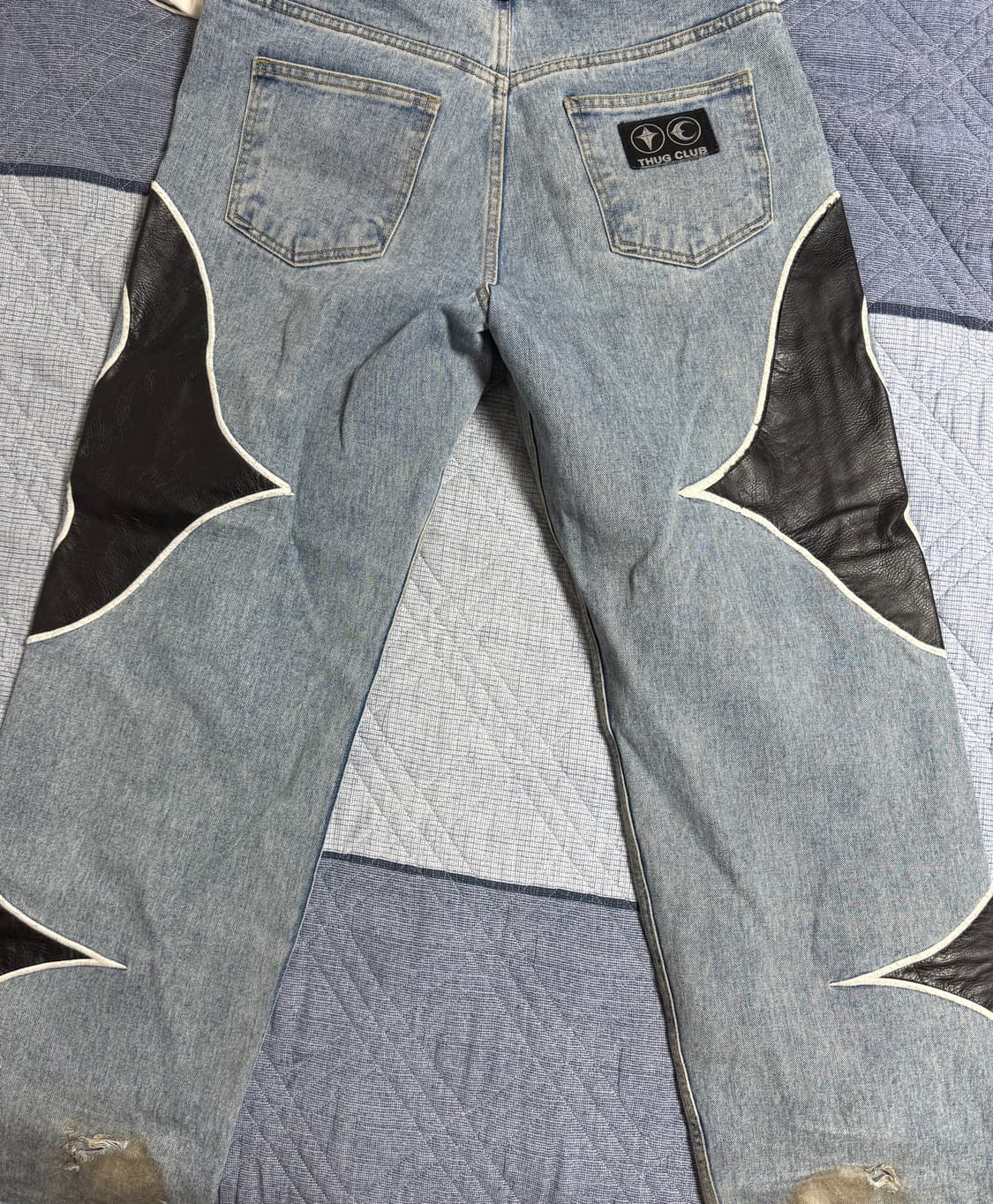 떠그 클럽 TC 레더 워싱 데님 팬츠 블루 블랙 상품이미지2