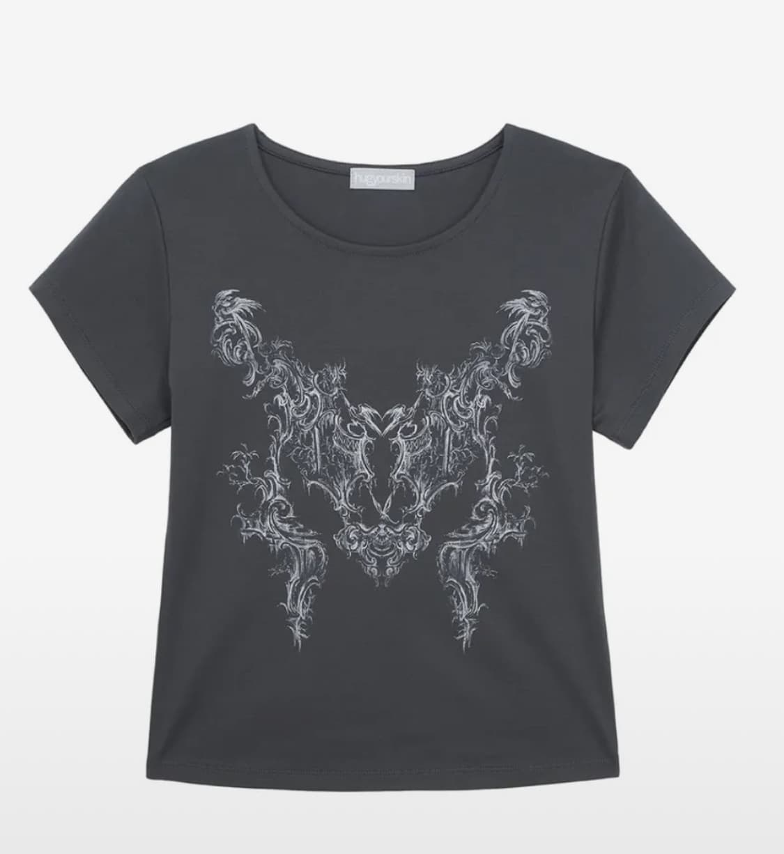 허그유어스킨 로코코 반팔 티셔츠 차콜 챠콜 상품이미지1