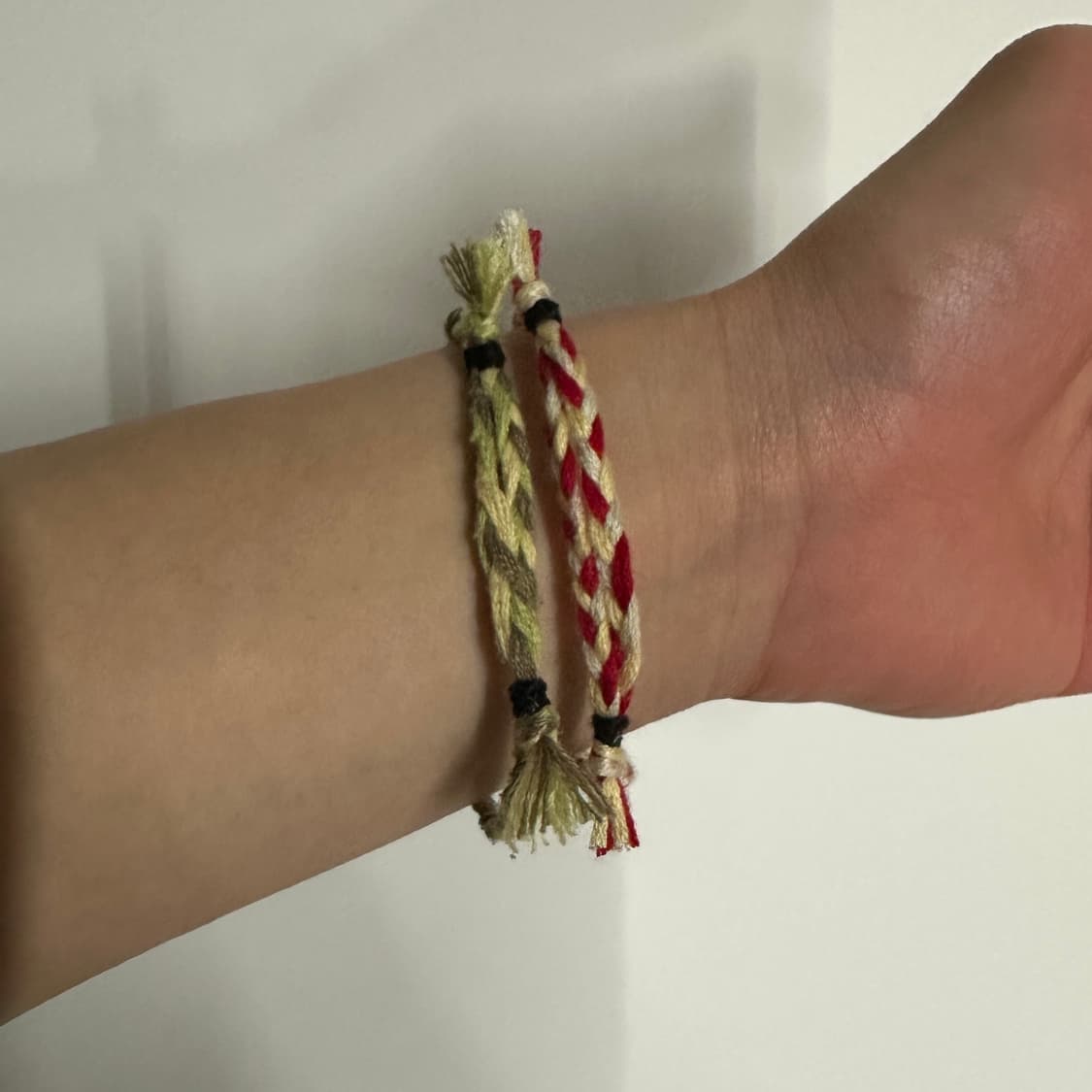 핸드메이드 스트라이프 실팔찌 (레드, 민트) 상품이미지7