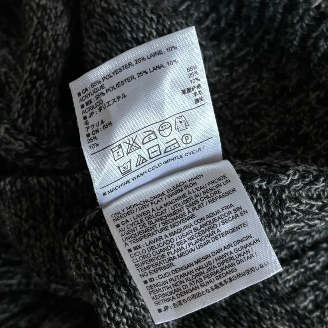 일본빈티지 old navy 무채색 차콜 니트 가디건 상품이미지8