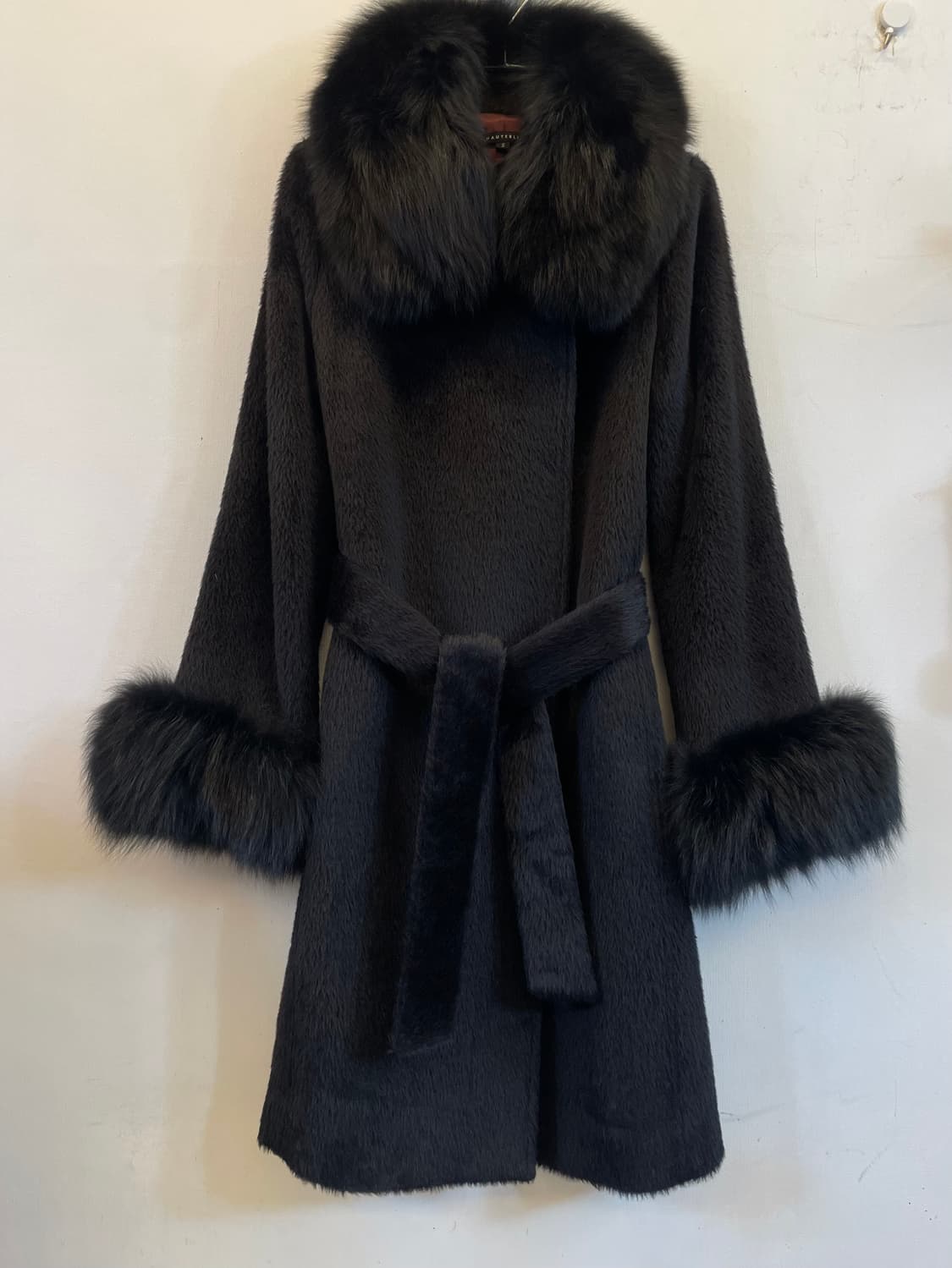 오뜨블링 폭스퍼 베이비 수리 알파카코트:) 여성블랙롱코트 하객룩데이트룩 상품이미지1