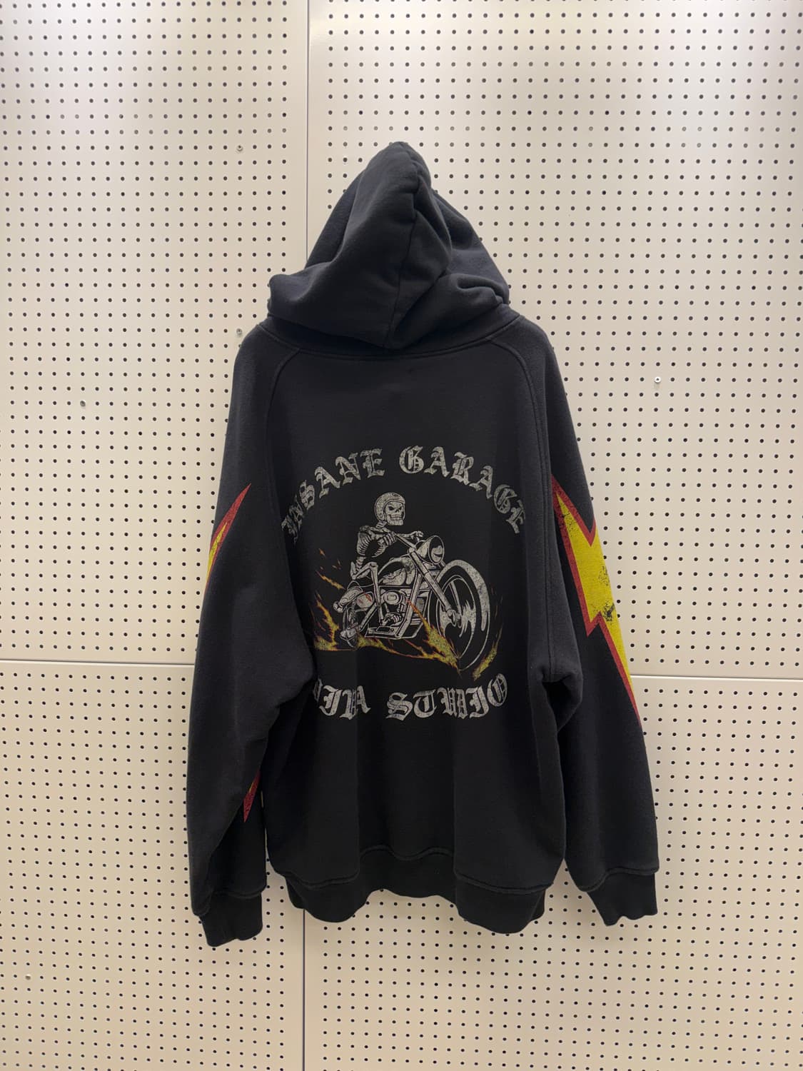인세인개러지 스켈레톤 바이커 프린팅 후드티 U1700 상품이미지3