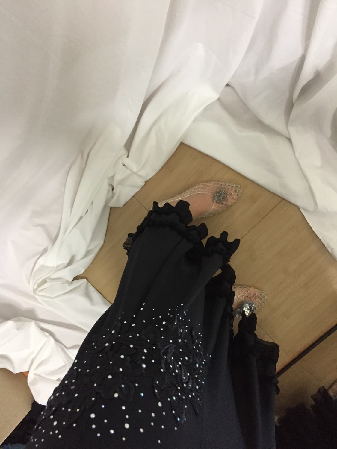 꽃 큐빅 프릴 스커트 상품이미지3