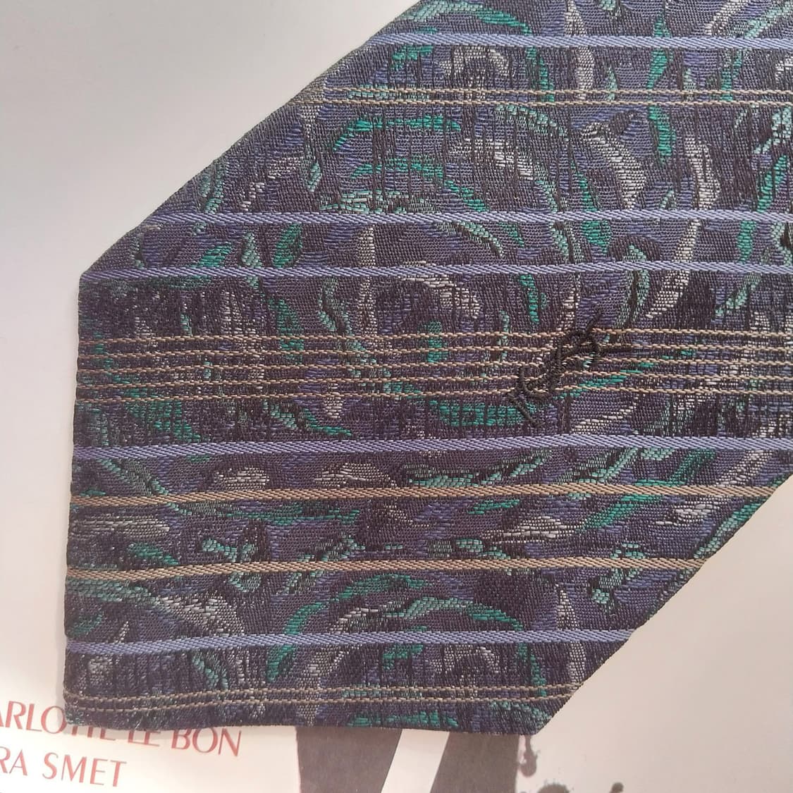 입생로랑 실크 스트라이프 아트 패턴 넥타이 8.7cm A등급 K2269 상품이미지7