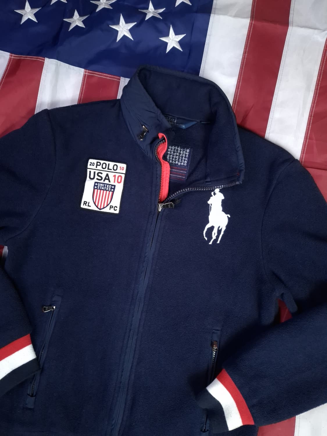 오리지날 랄프로렌폴로 빅포니 USA 폴라텍 성조기 후리스 자켓 상품이미지6