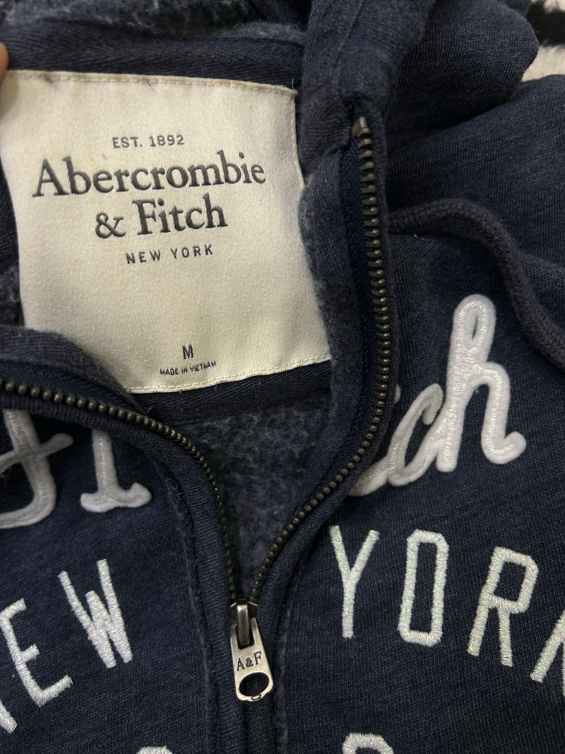 [M]아베크롬비 스펠아웃 후드집업/네이비/약기모 상품이미지5