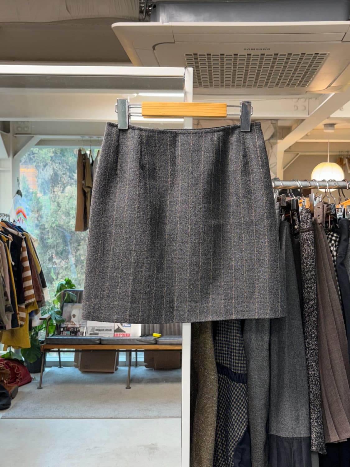 Max&co 울 스트라이프 미니 스커트 상품이미지1