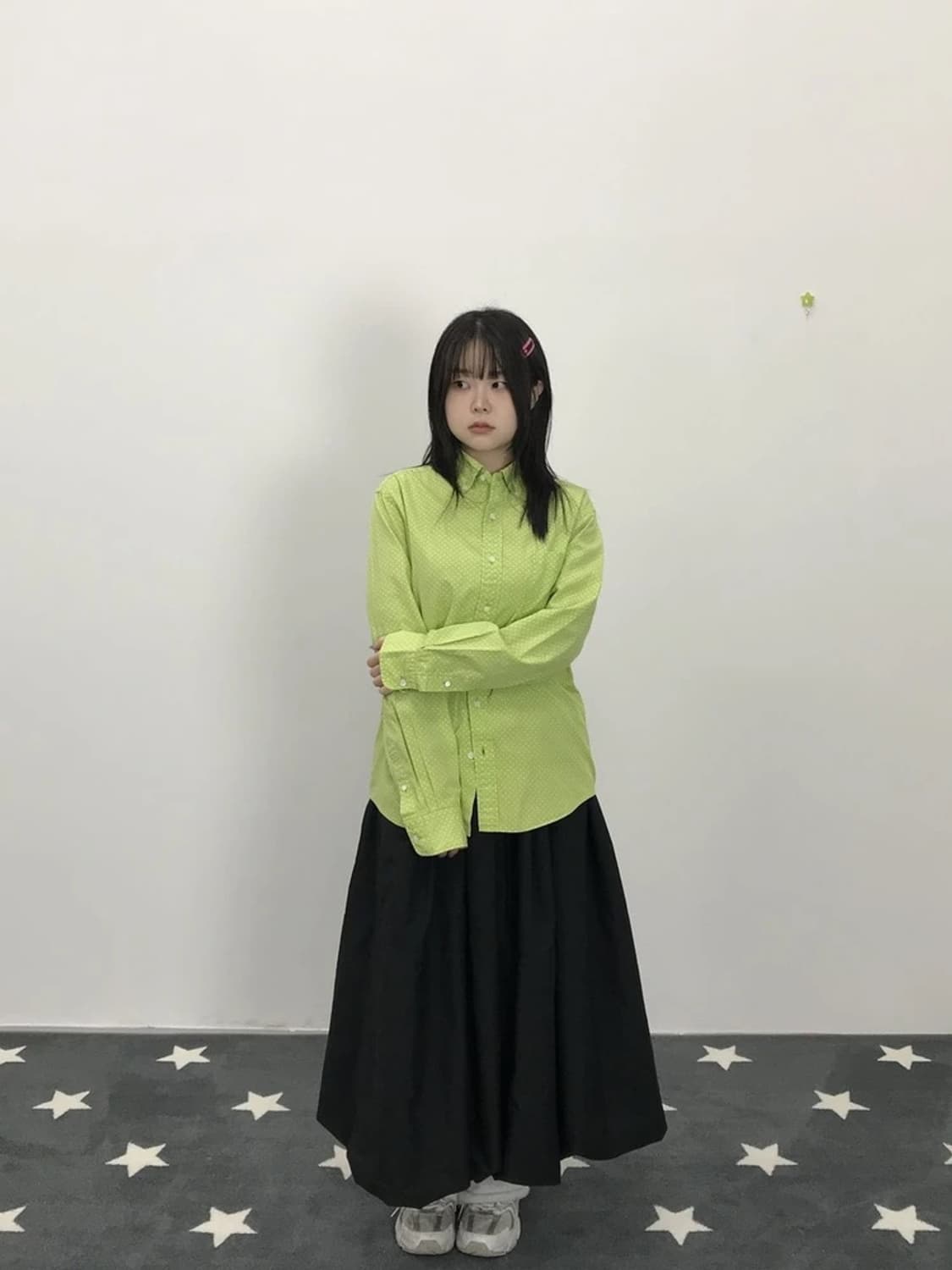 UNITED ARROWS Lime Dot Shirt 상품이미지1