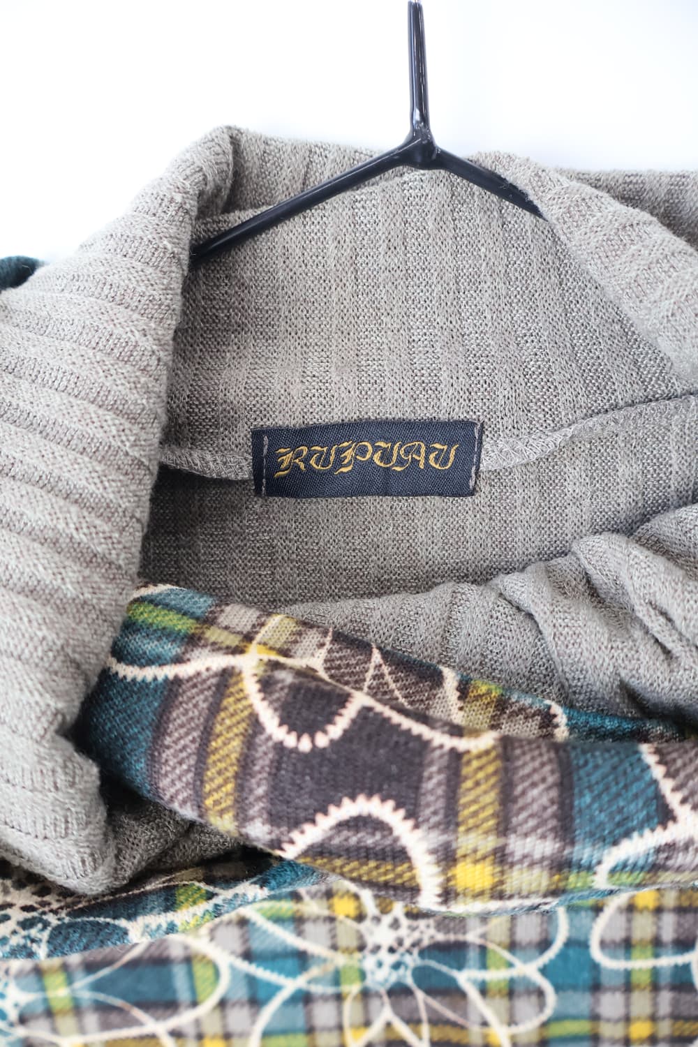 Jpn 'RUPUAU' Floral Plaid Cowl Neck Top 상품이미지6