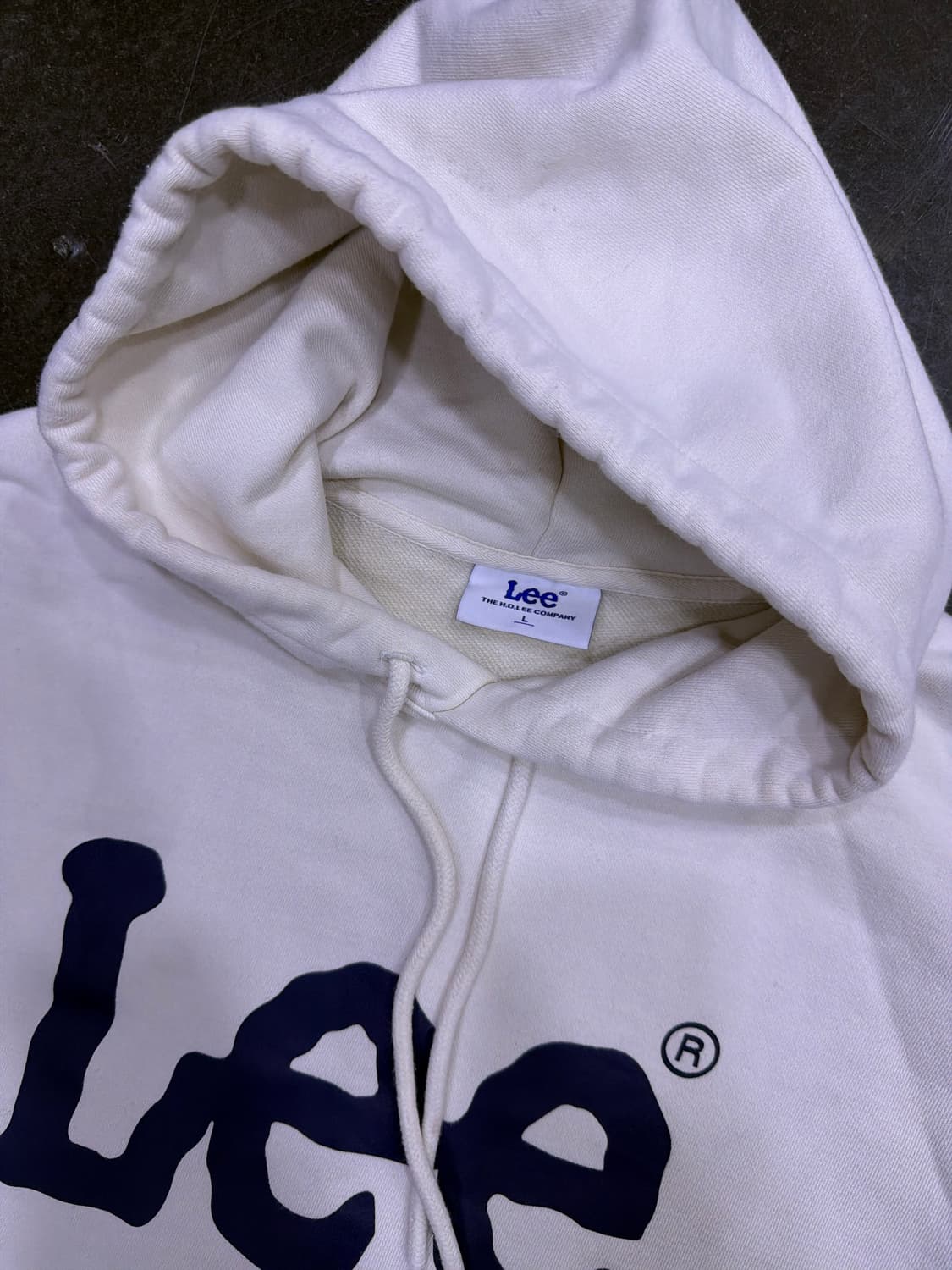 LEE 리 후드티 로고 아이보리 후디 L 상품이미지3