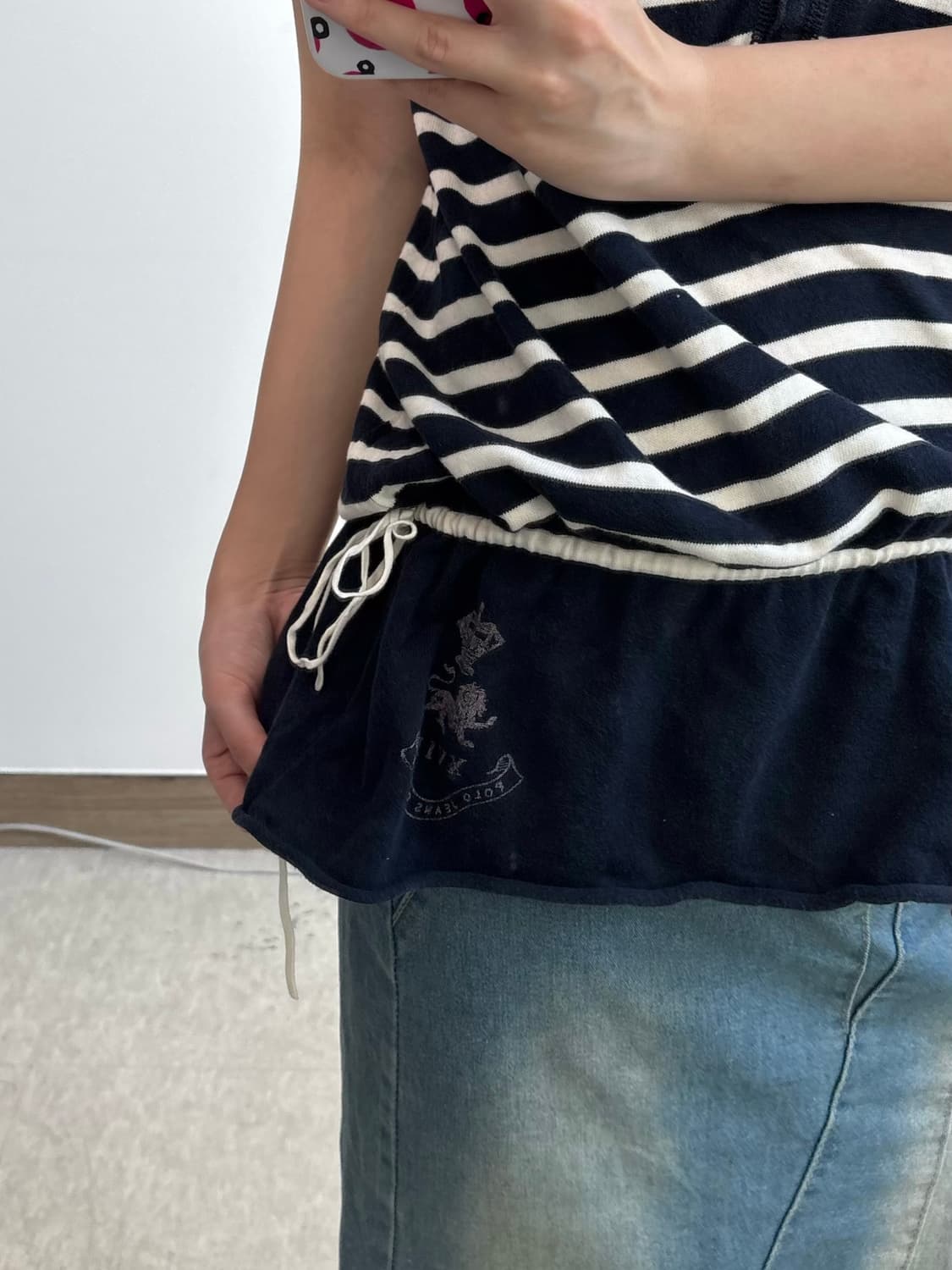 폴로 진스 컴퍼니 레이어드 반팔 후드 원피스 모리걸 상품이미지3