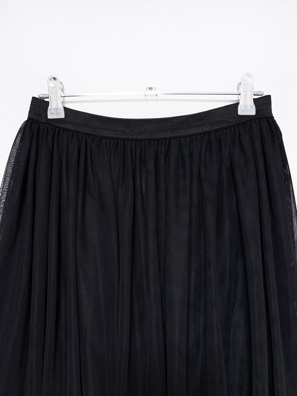 Sheer Midi Skirt – Black 상품이미지5