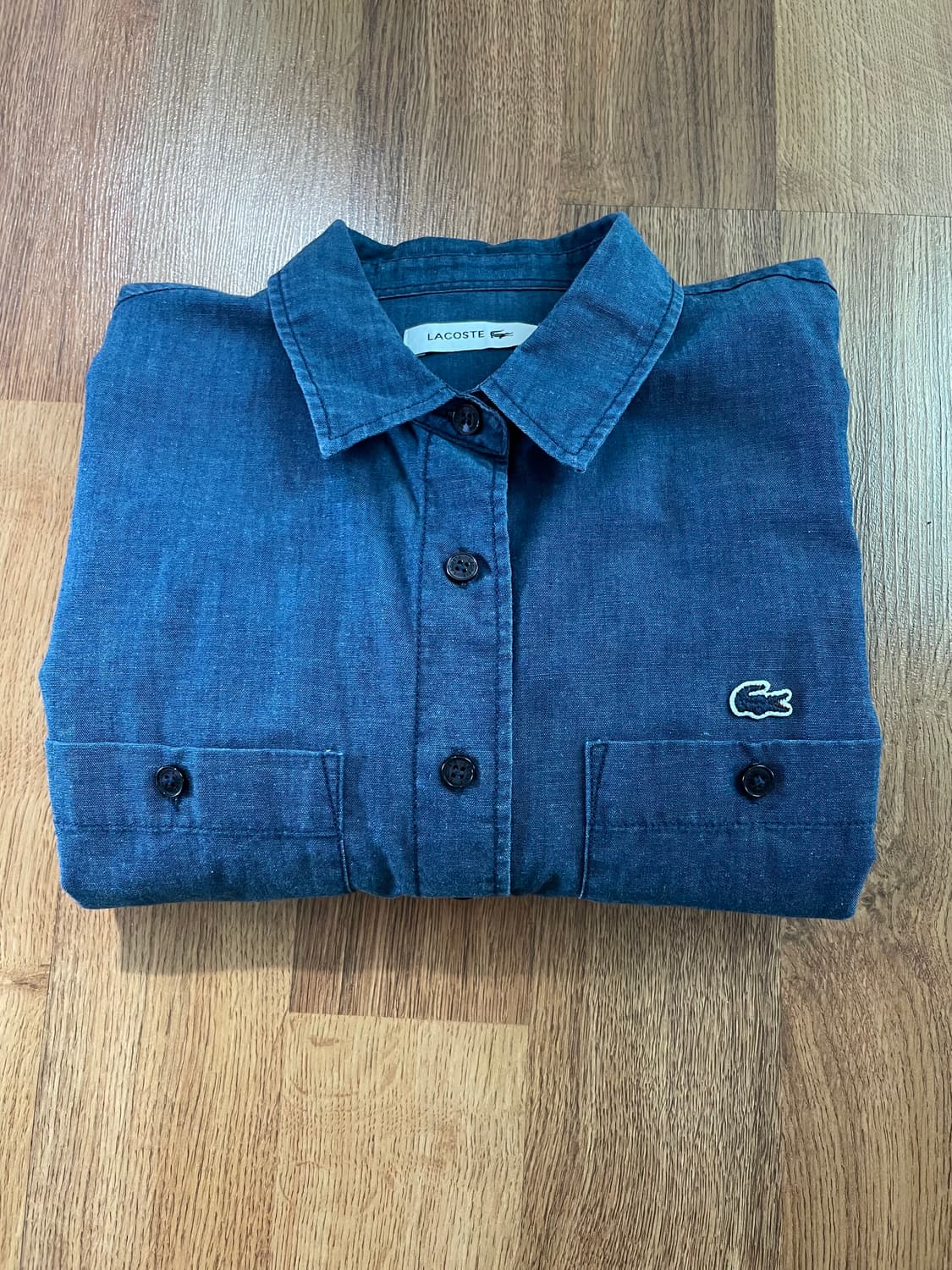 라코스테 네이비 반집업 반팔티 데님 청 원피스 38 상품이미지8